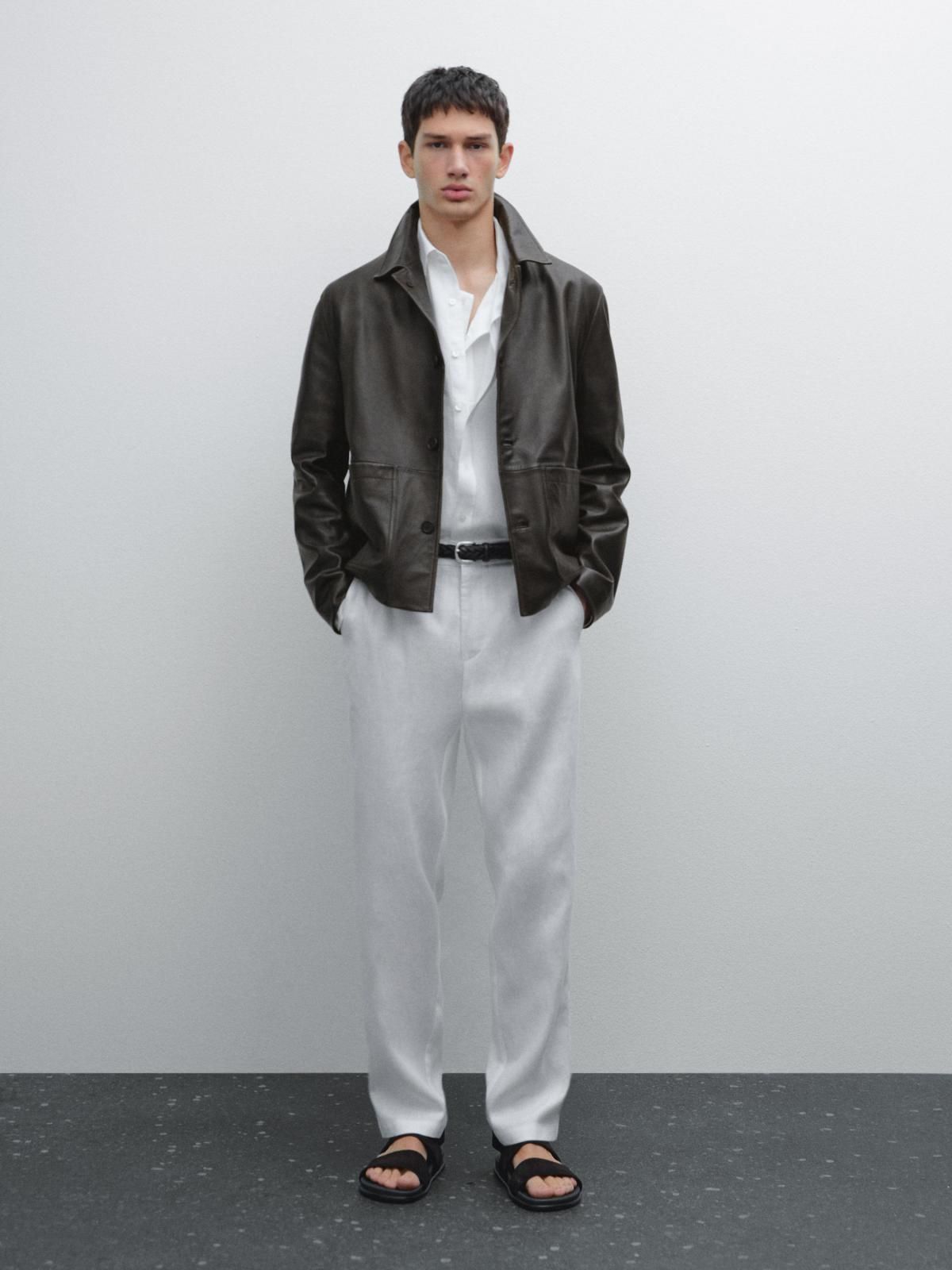 마시모두띠 리넨 테이퍼드핏 슬랙스 팬츠 0013/011 WHITE - 상세 이미지 2