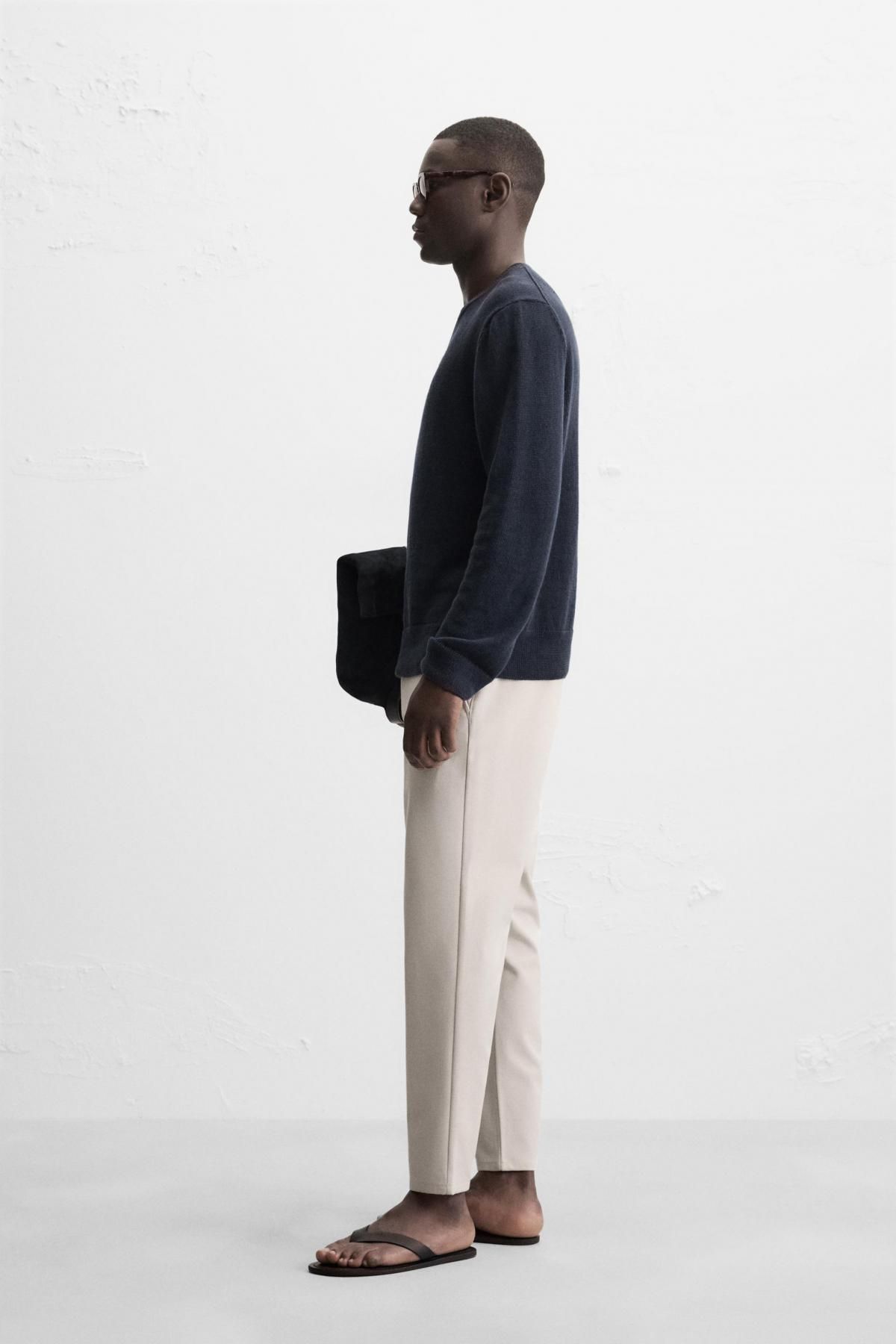 자라 컴포트 텍스처 슬림핏 팬츠 0706/650 LIGHT SAND - 상세 이미지 5