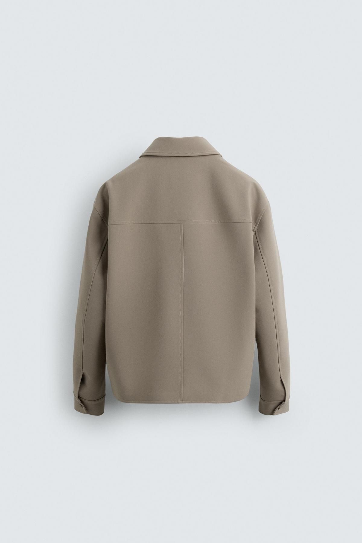 자라 미니멀 컴팩트 패브릭 박시핏 오버셔츠 6861/390 LIGHT TAN 이미지 8