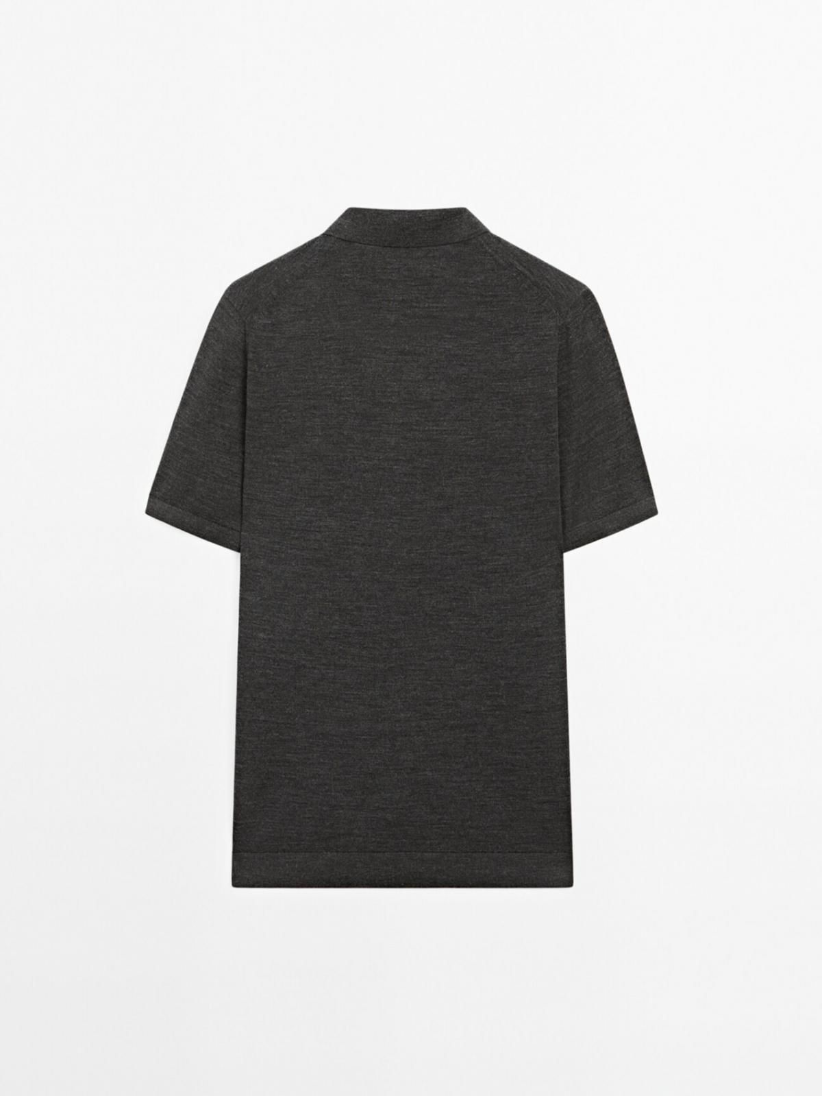 마시모두띠 프리미엄 울블렌드 반팔 테크니컬 니트 폴로셔츠 0931/210 CHARCOAL - 상세 이미지 3