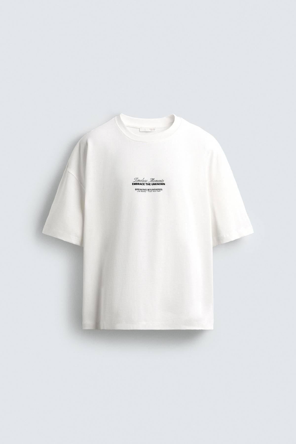자라 팜트리 프린트 오버핏 반팔 티셔츠 1259/400 WHITE - 메인 이미지