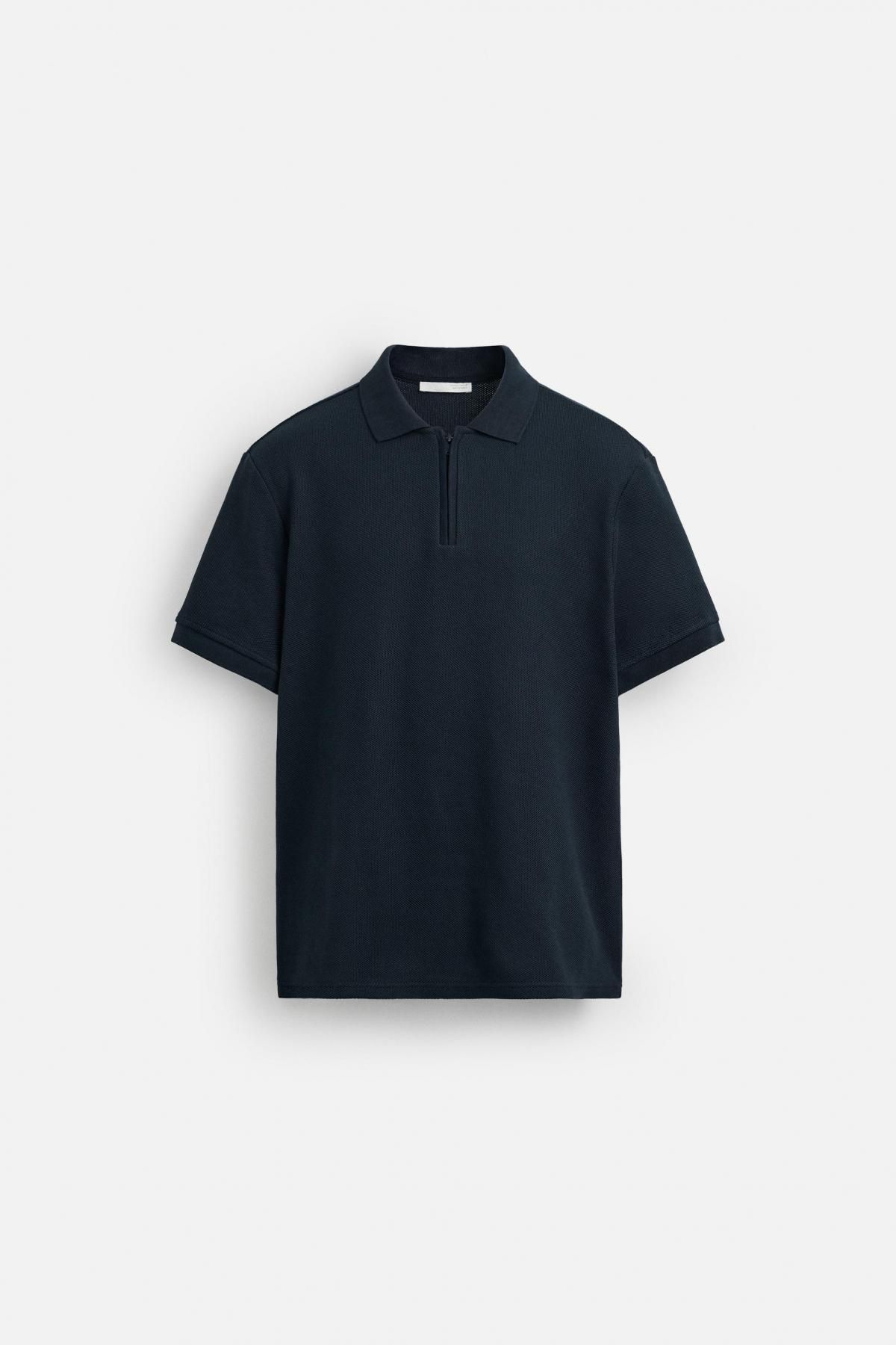자라 지퍼넥 폴로 셔츠 4087/467 NAVY BLUE - 메인 이미지