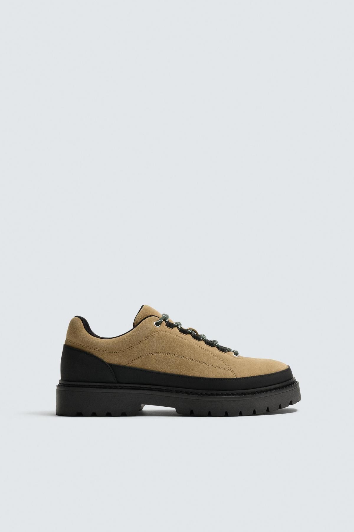 자라 트레킹 배색 청키솔 가죽 슈즈 2465/620 BEIGE - 상품 이미지