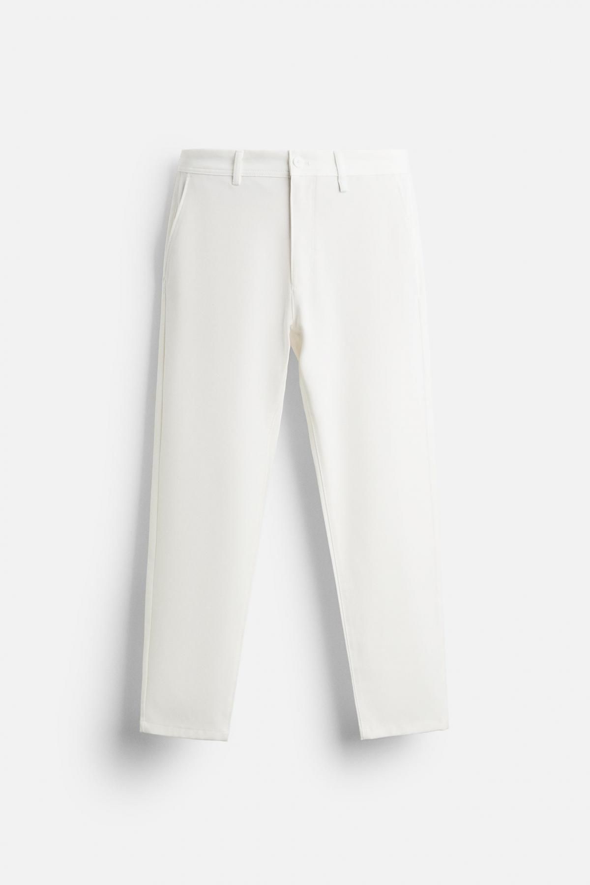 자라 텍스처 컴포트 슬림핏 팬츠 0706/648 OYSTER-WHITE - 상세 이미지 5