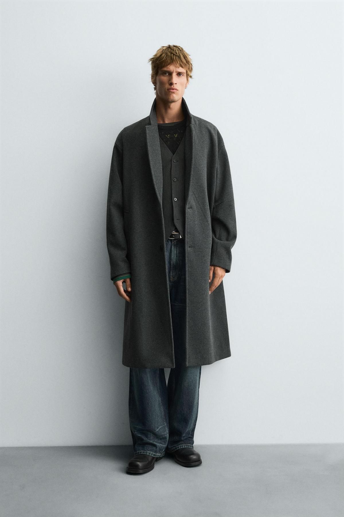 자라 테크니컬 방수 싱글 롱 코트 5070/400 ANTHRACITE GREY - 상세 이미지 2