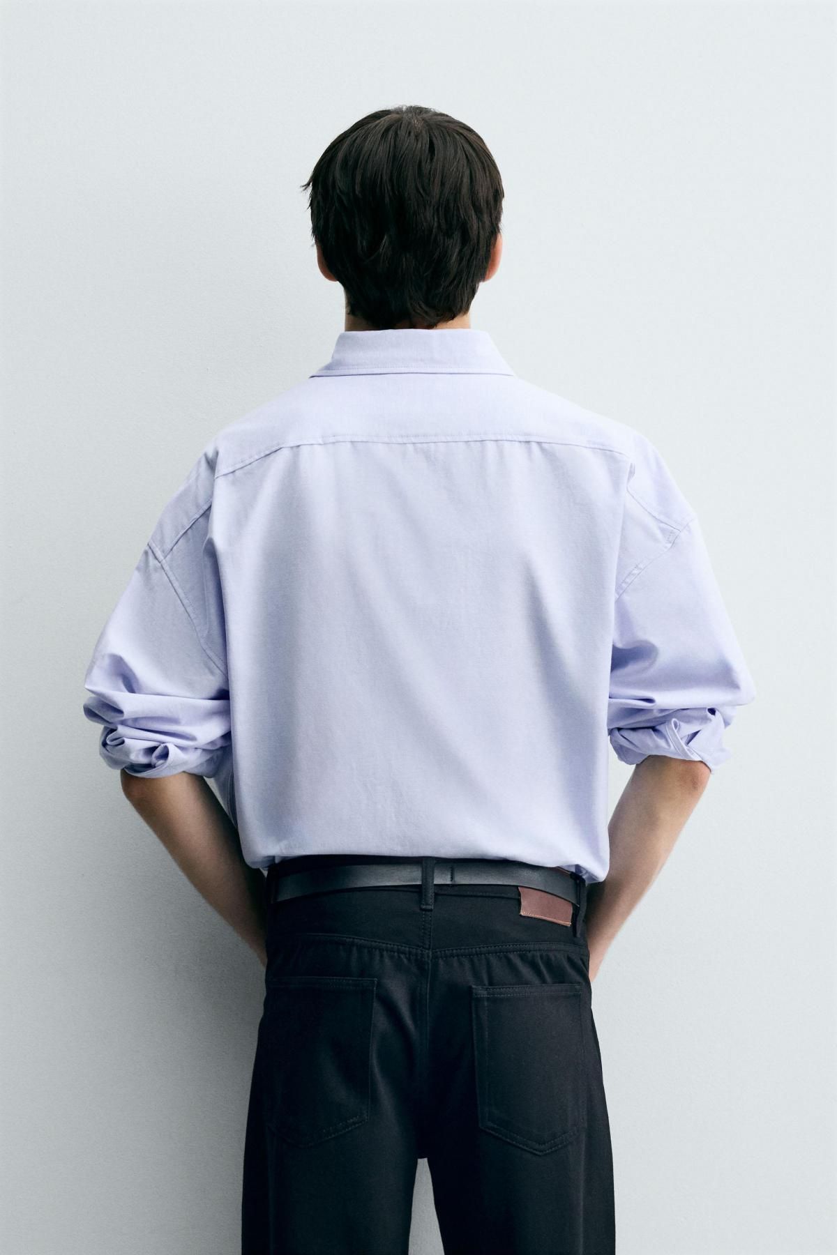 자라 오버사이즈 옥스포드 클래식 긴팔 셔츠 7446/311 LIGHT BLUE - 상세 이미지 4