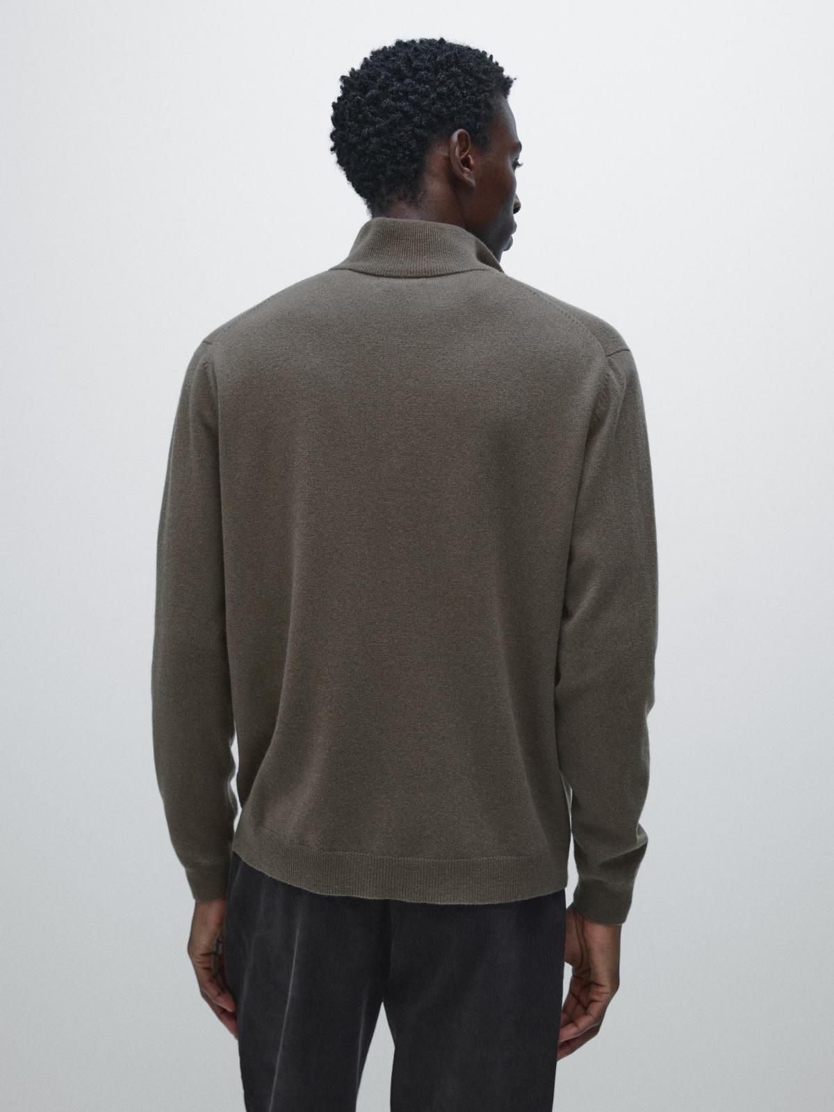 마시모두띠 프리미엄 울 집업 모크넥 니트 스웨터 1013/222 TAUPE GREY - 상세 이미지 5