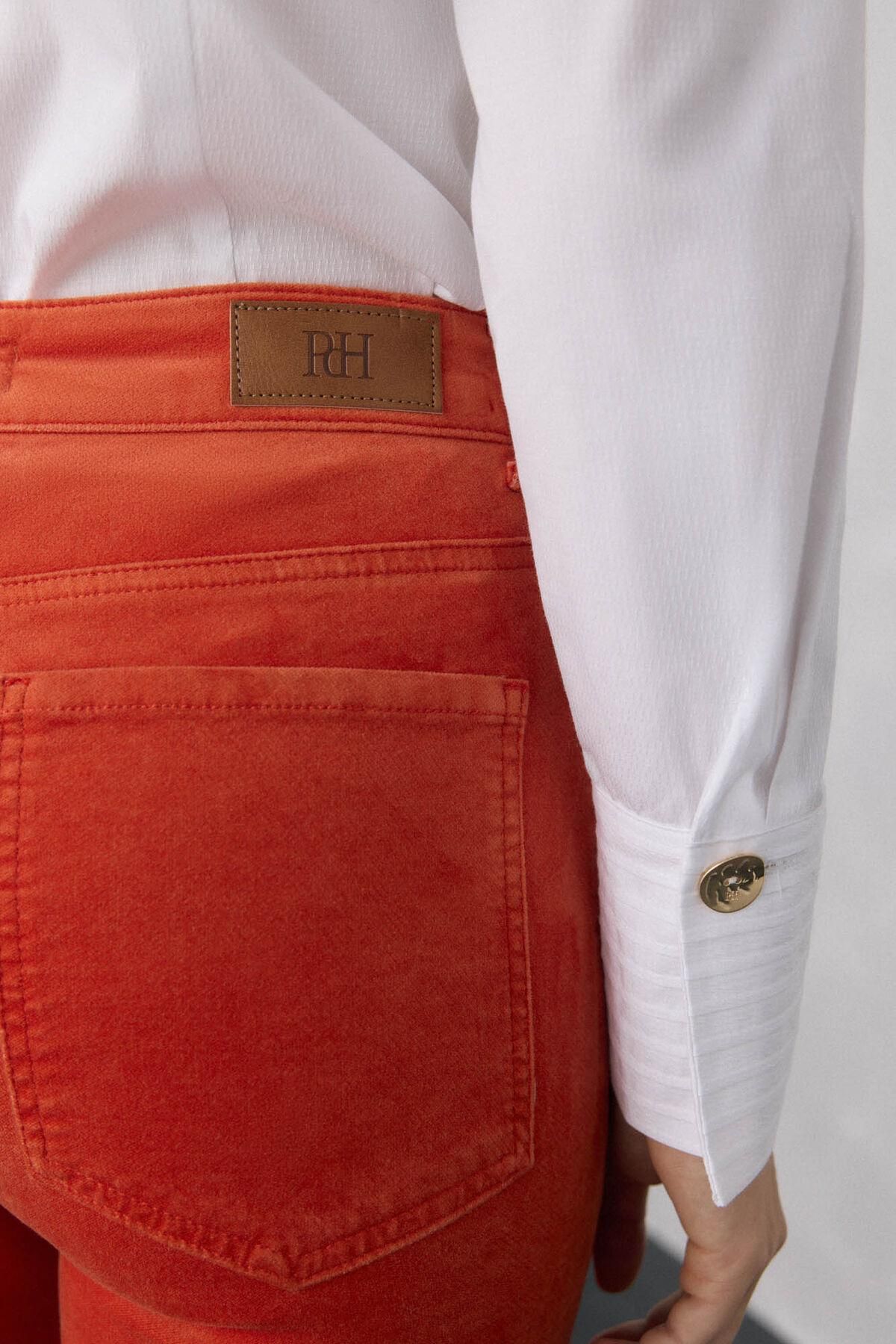 페드로 델 이에로 벨벳 플레어 크롭 팬츠 오렌지 7602522 NARANJA - 상세 이미지 3