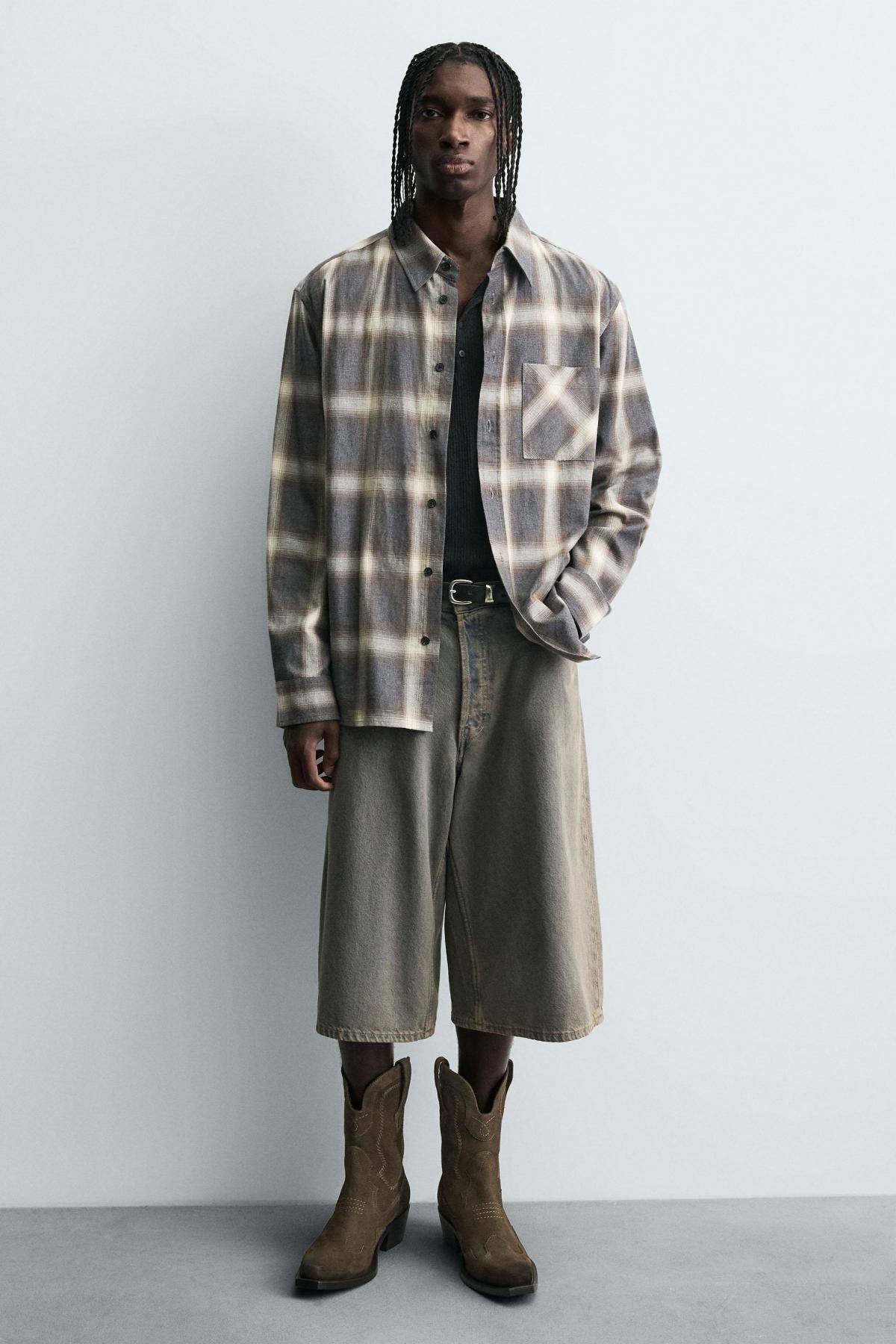 자라 프리미엄 스웨이드 레더 카우보이 부츠 2021/620 TAUPE GREY - 상세 이미지 2