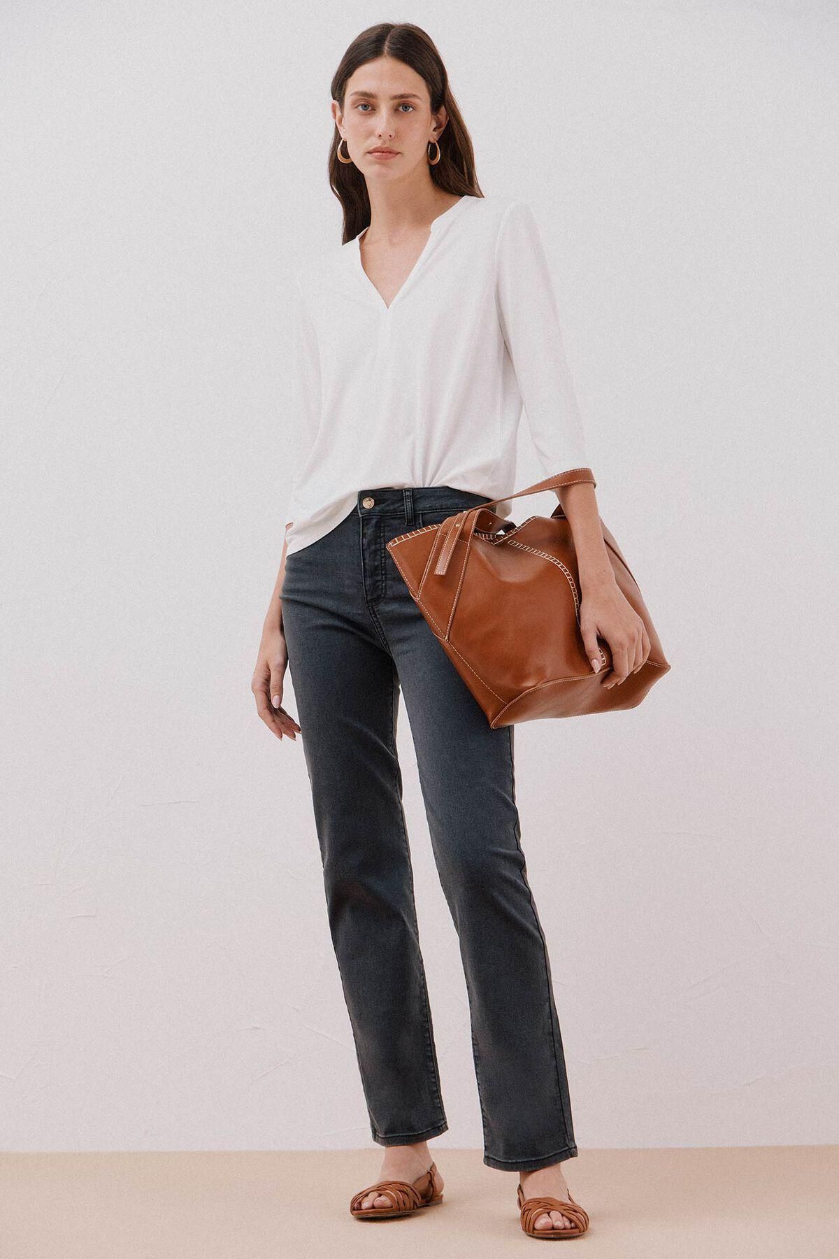 꼬르떼피엘 베이직 마오넥 7부 티셔츠 6322479 BLANCO - 상세 이미지 2