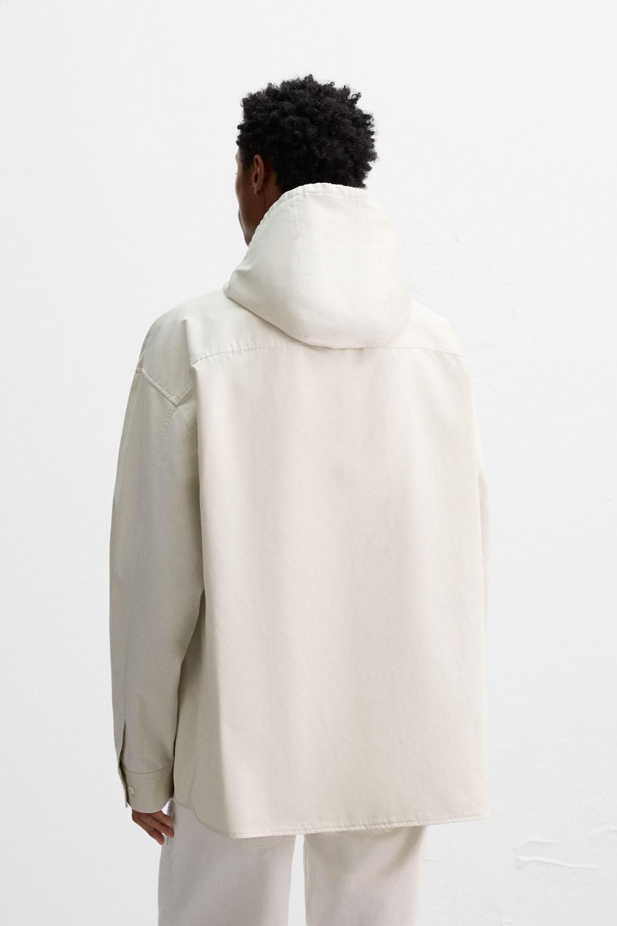 자라 오버사이즈핏 후드 오버셔츠 4587/751 WHITE / GREY - 상세 이미지 4