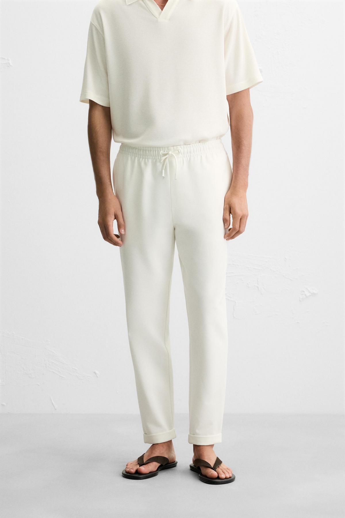 자라 이지케어 조거 웨이스트 팬츠 0706/870 OYSTER-WHITE - 상세 이미지 3