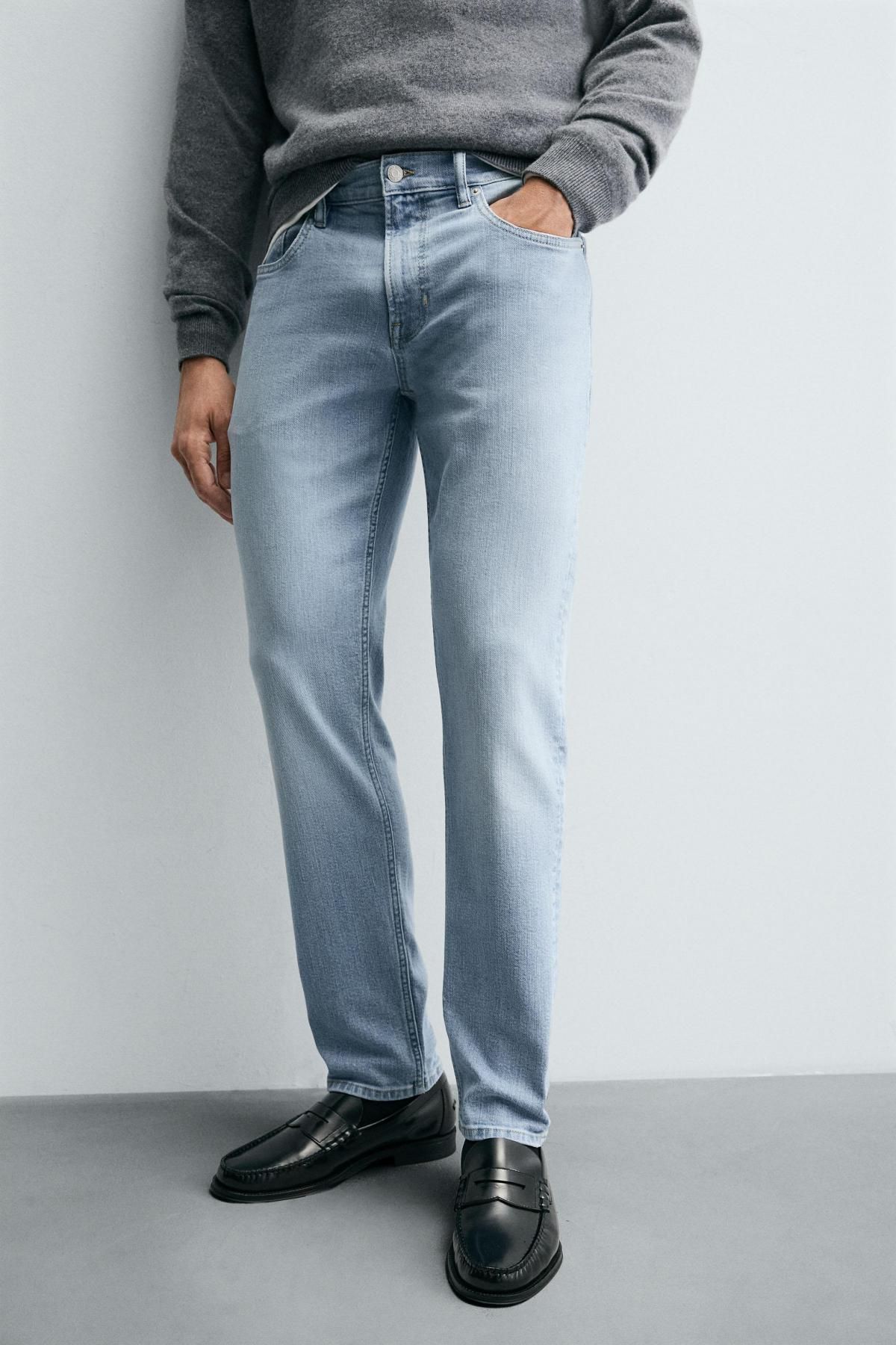 자라 라이트데님 슬림핏 테크니컬 청바지 0774/350 LIGHT BLUE - 메인 이미지