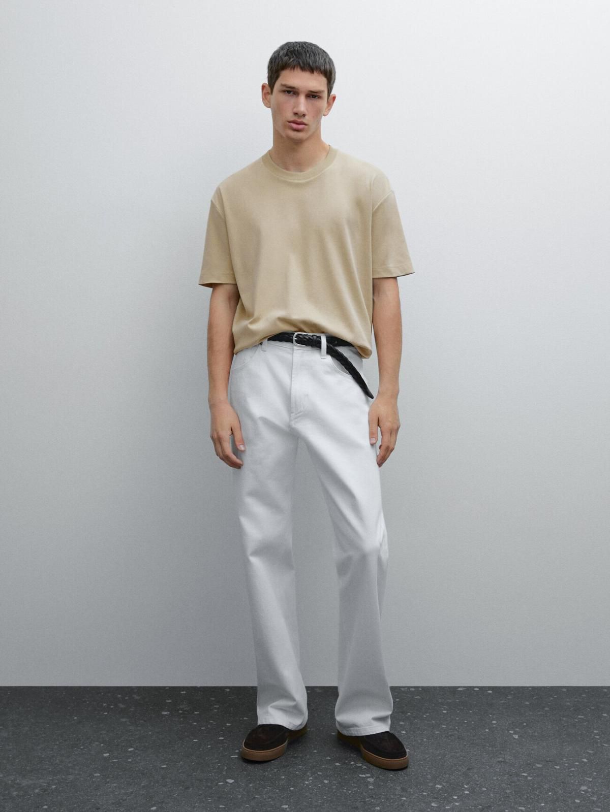 마시모두띠 미니멀 베이직 미디엄웨이트 코튼 반팔 티셔츠 1418/212 GREENISH - 상세 이미지 2