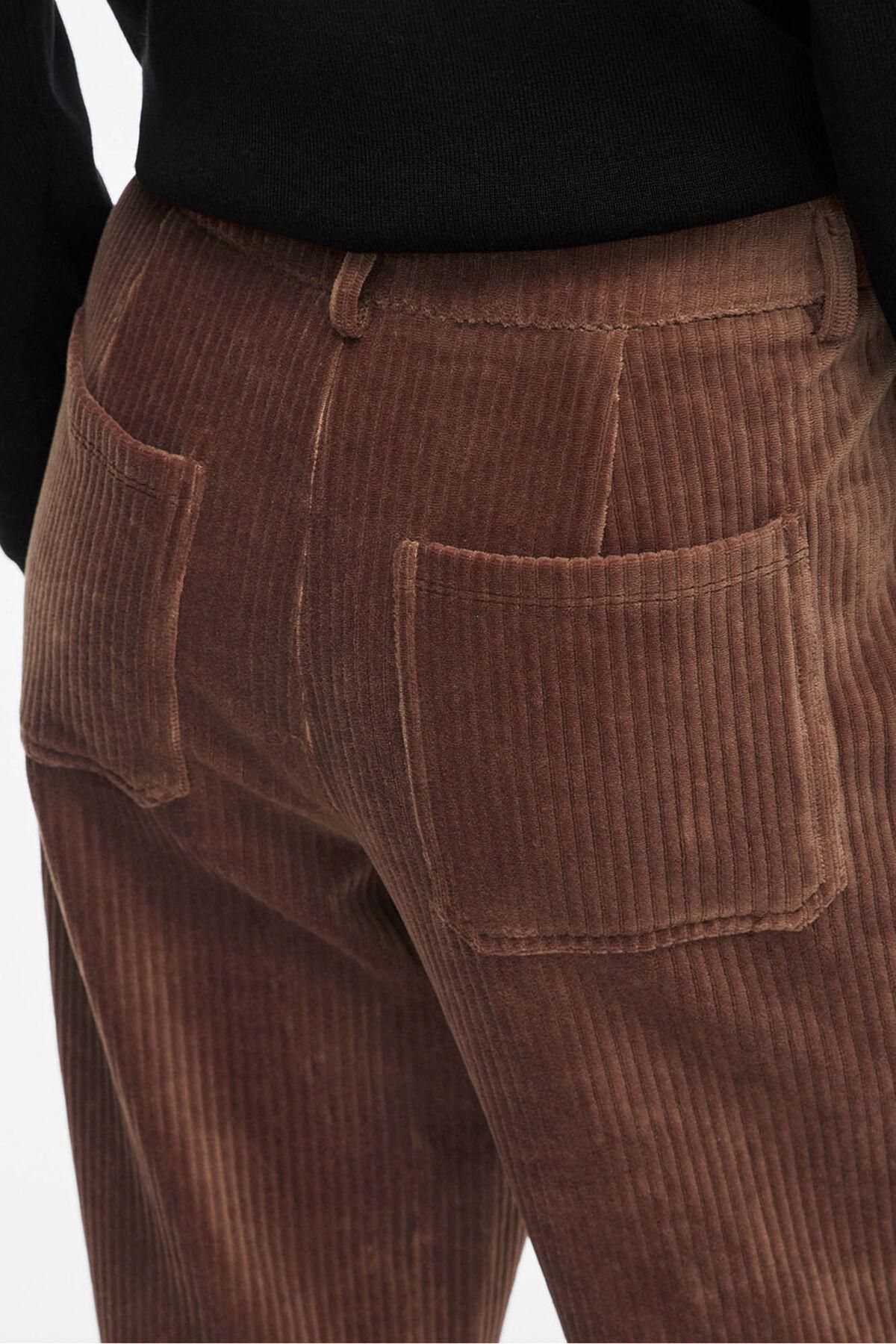 빌라 코듀로이 와이드 스트레이트 팬츠 6398272 MARRON - 상세 이미지 5