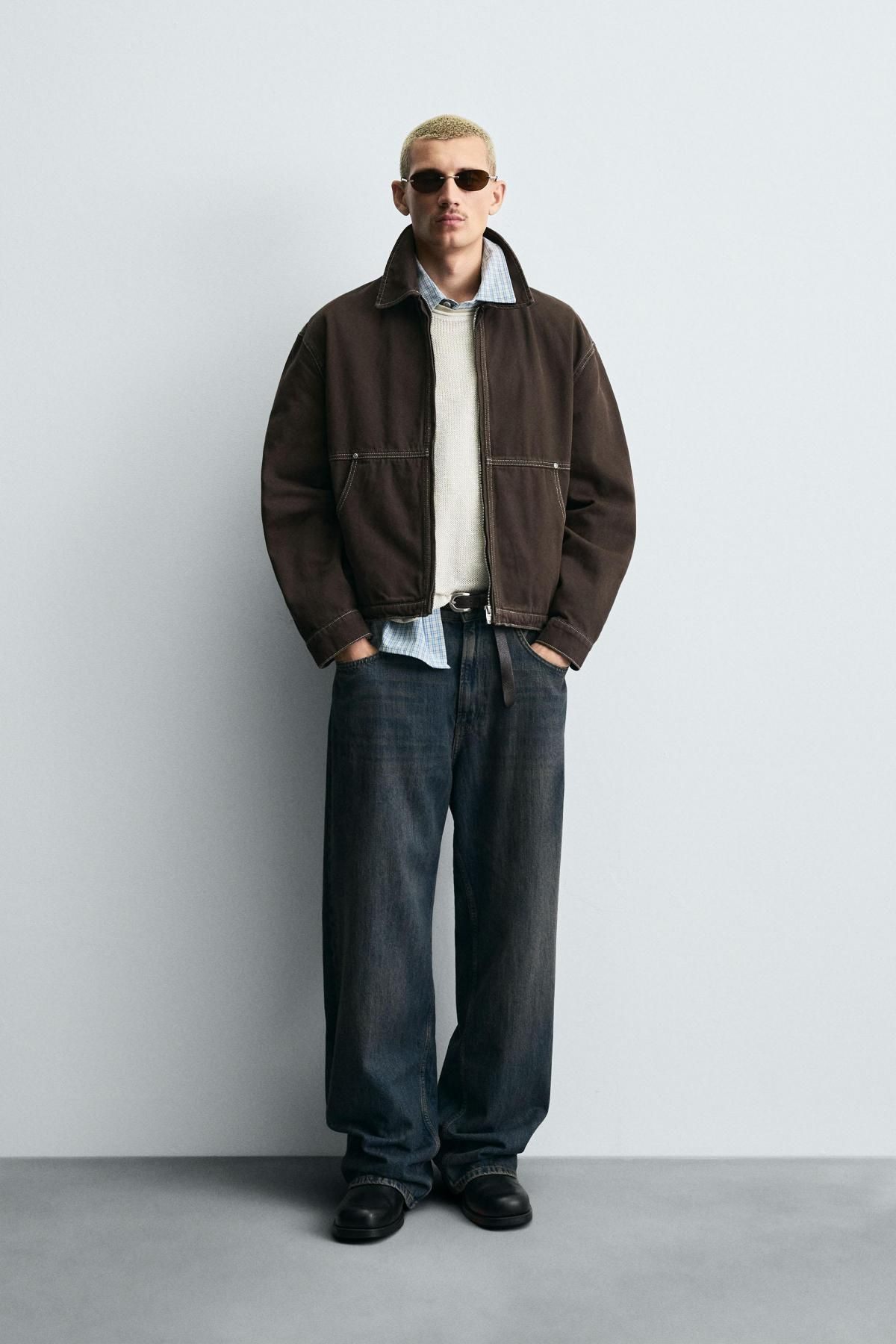 자라 테크니컬 워시드 스티치 브라운 재킷 6987/303 BROWN - 상세 이미지 2