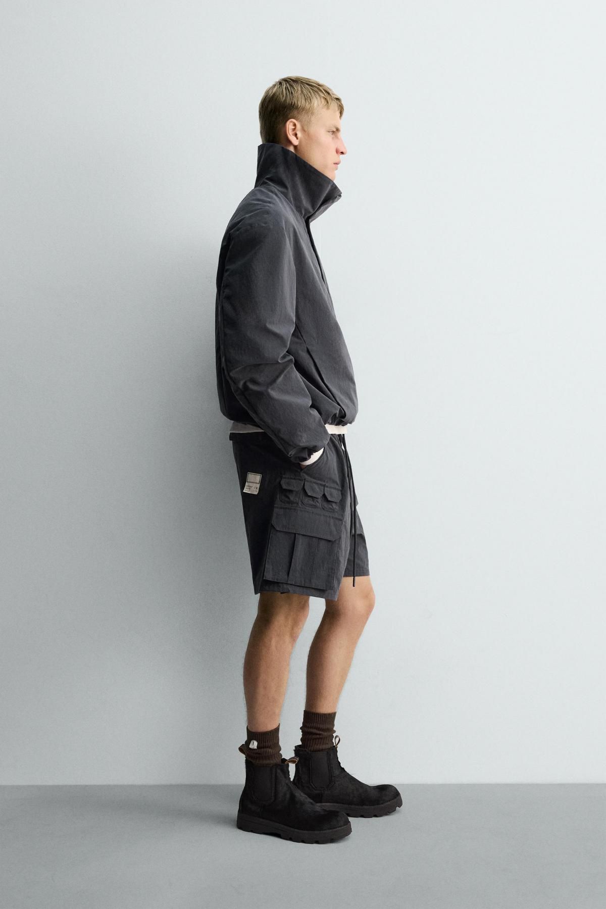 자라 하이넥 박시핏 포켓 집업 재킷 3918/151 CHARCOAL GREY - 상세 이미지 5
