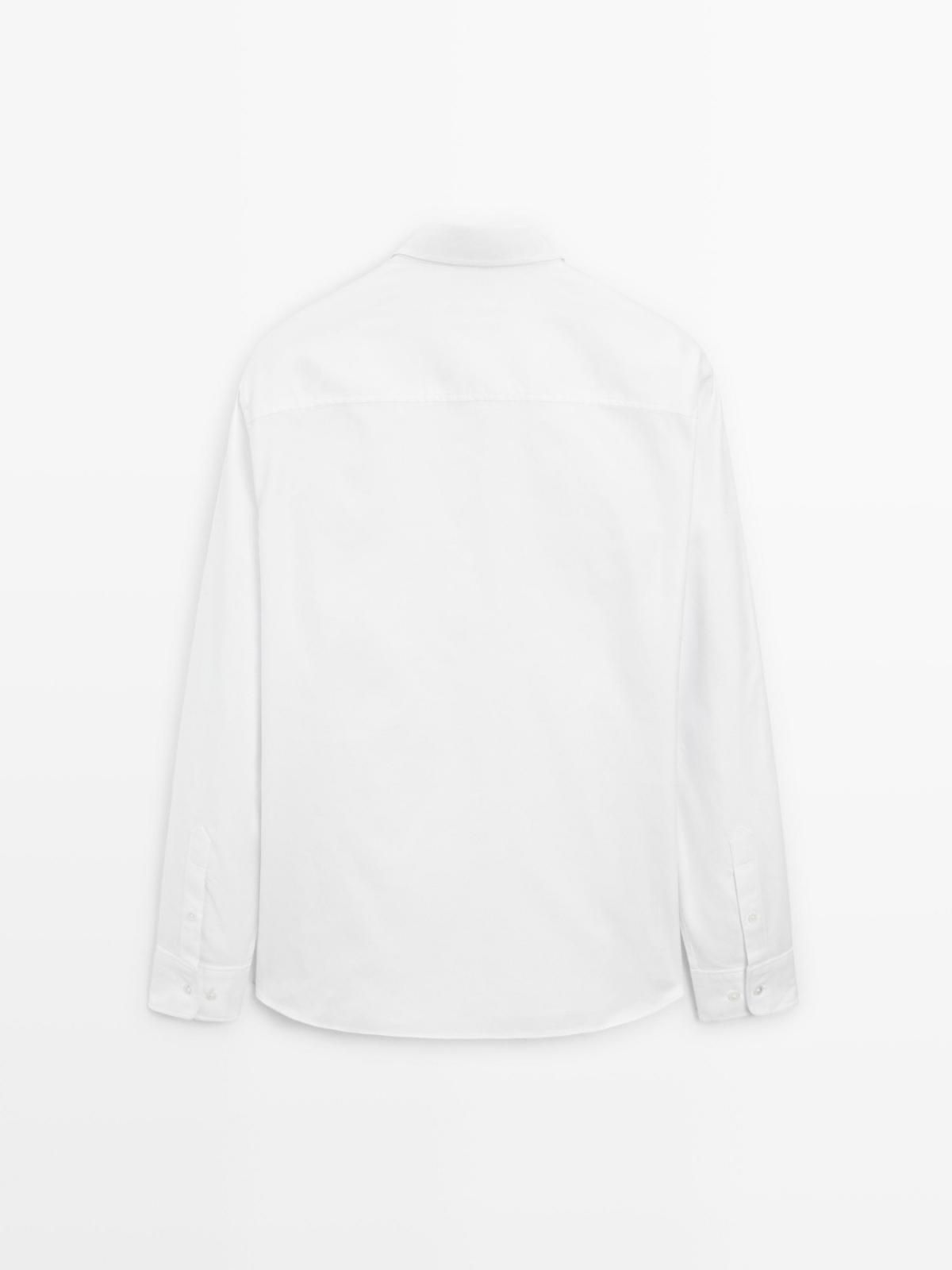 마시모두띠 화이트 텍스처 레귤러핏 코튼 긴팔 셔츠 1741/294 WHITE - 상세 이미지 2