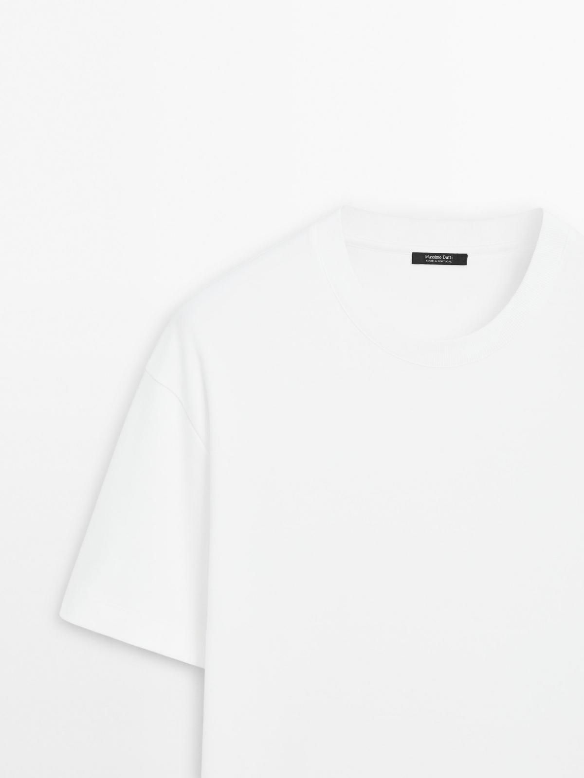 마시모두띠 미니멀 100 코튼 미디엄 웨이트 반팔 티셔츠 1418/212 WHITE - 상세 이미지 5