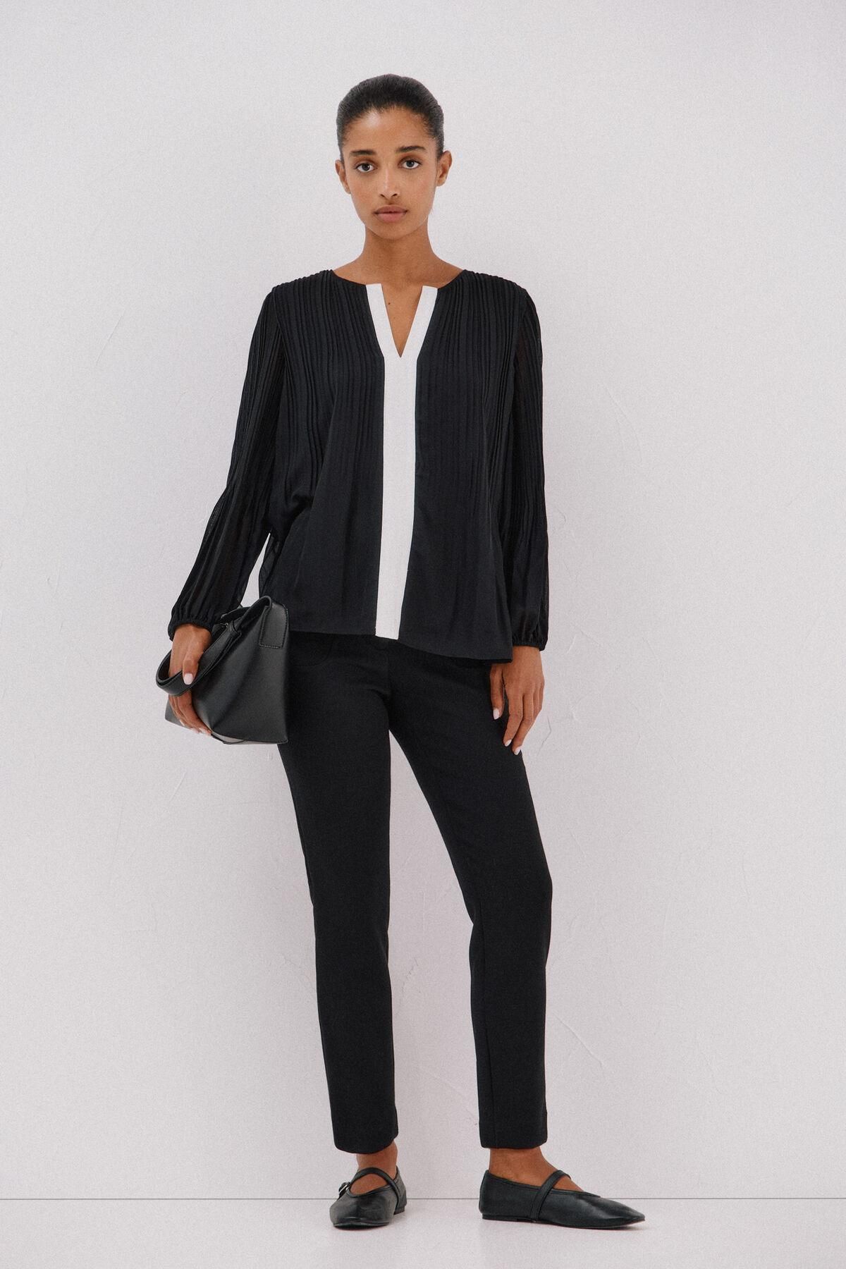 꼬르떼피엘 슬림핏 이지웨어 여성 슬랙스 팬츠 8722324 NEGRO - 상세 이미지 2