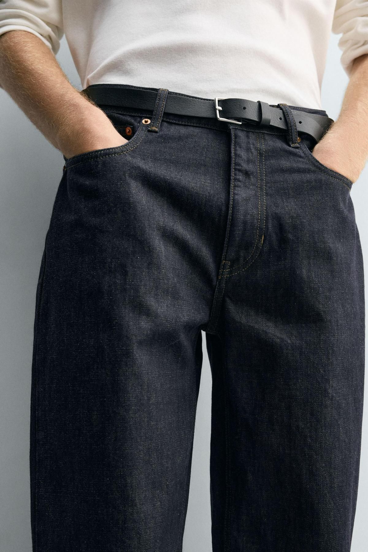 자라 테크니컬 데님 스트레이트핏 청바지 1300/355 NAVY BLUE - 상세 이미지 5