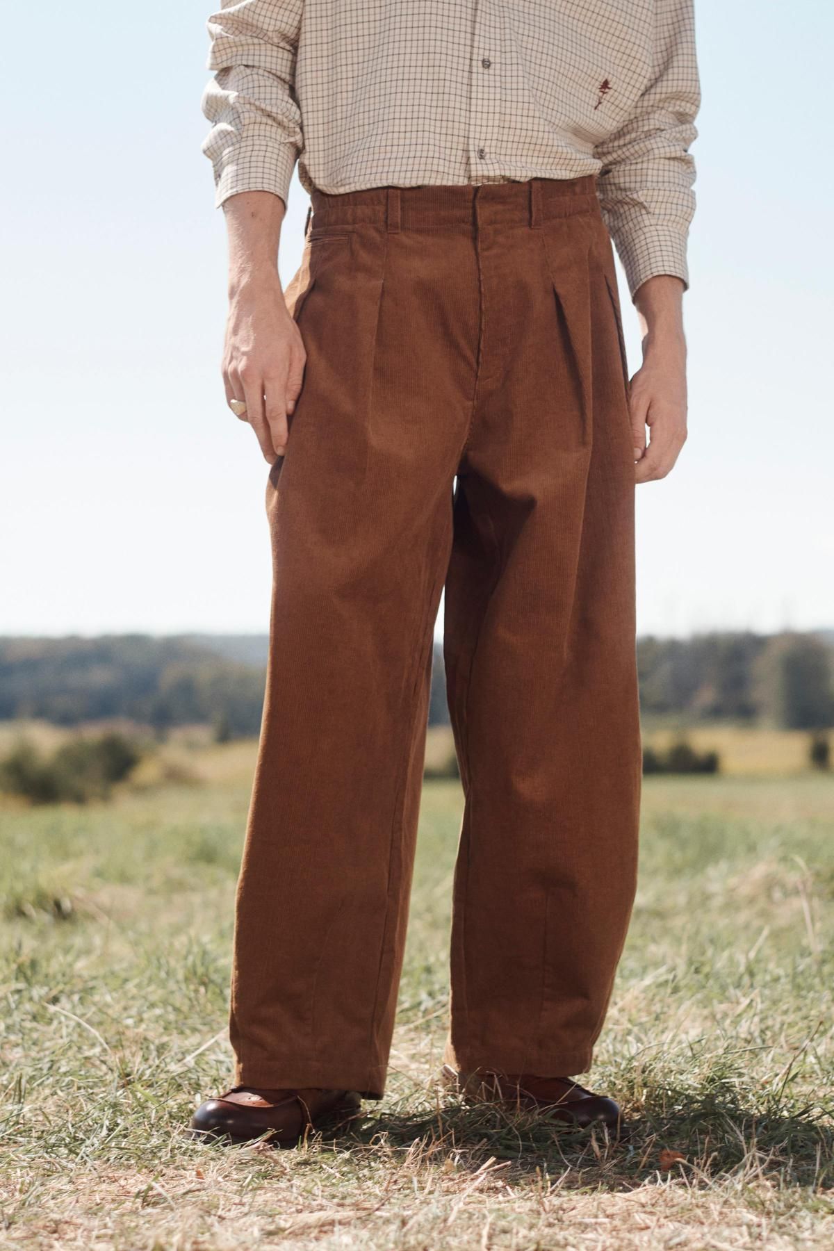 자라 한정판 코듀로이 와이드 팬츠 4088/701 BROWN - 상세 이미지 3