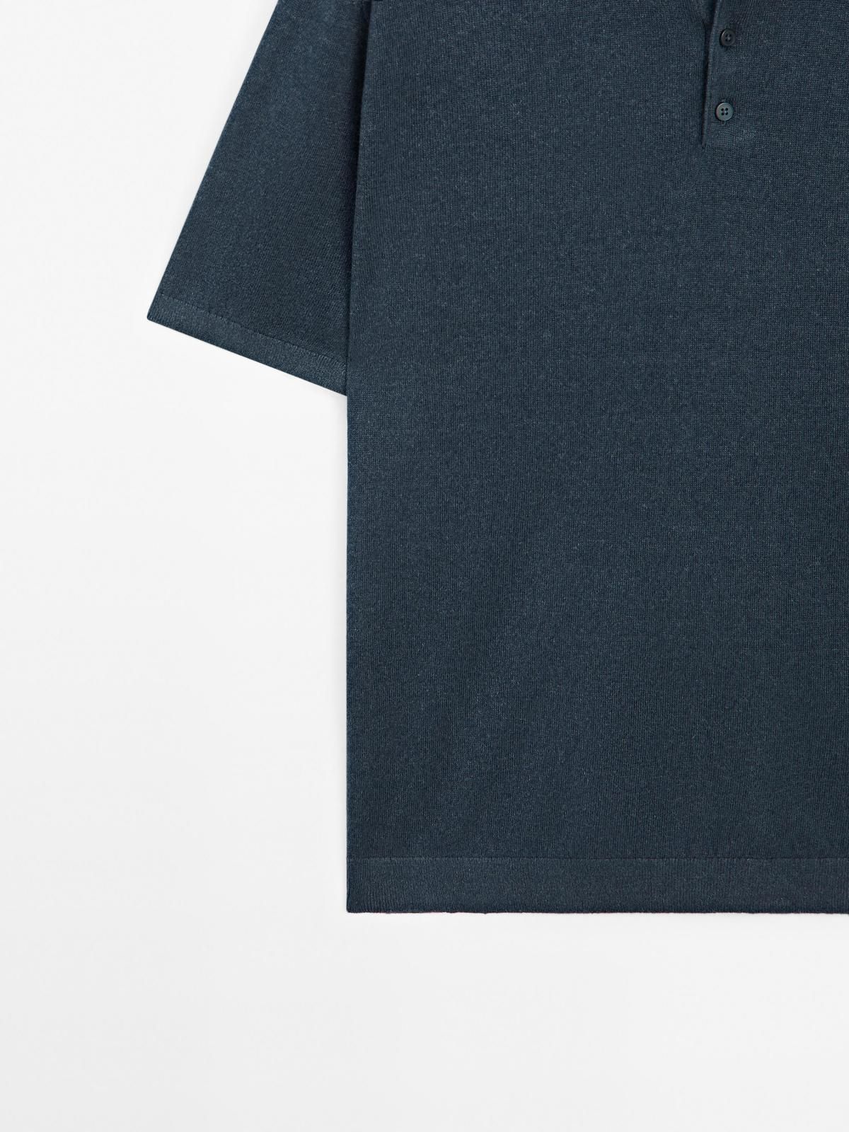 마시모두띠 리넨블렌드 쿨링 니트 반팔 폴로셔츠 0965/376 NAVY BLUE - 상세 이미지 4