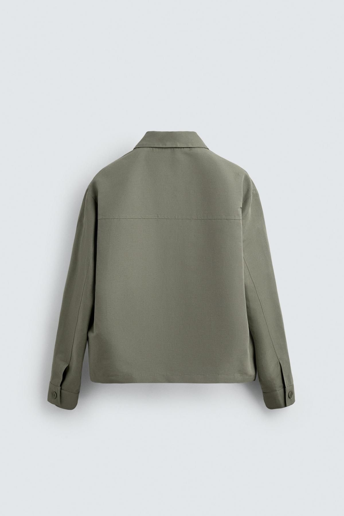 자라 포켓 카키 테크니컬 박시핏 오버셔츠 5899/444 LIGHT GREEN 이미지 8