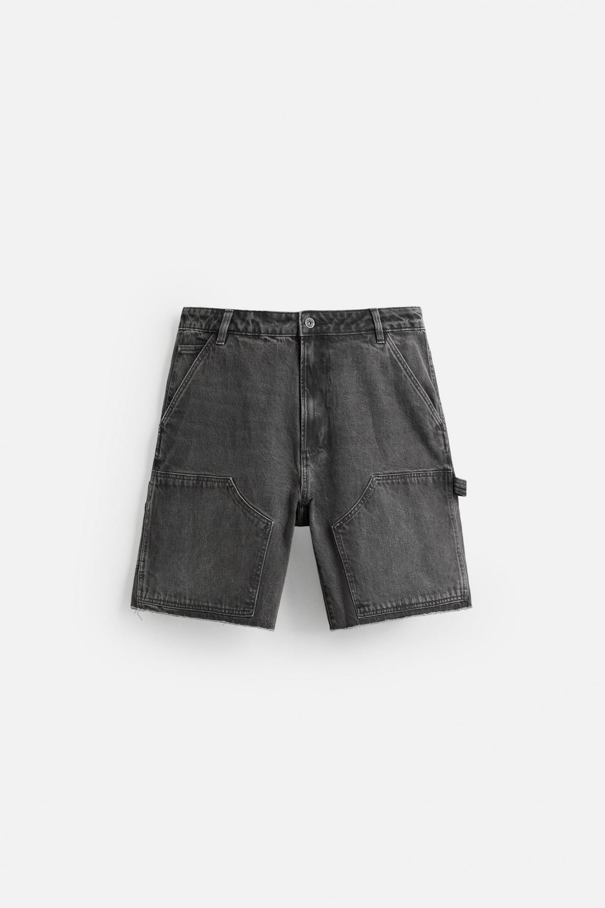 자라 테크니컬 워시드 카펜터 포켓 버뮤다 반바지 0108/300 DARK GREY - 메인 이미지