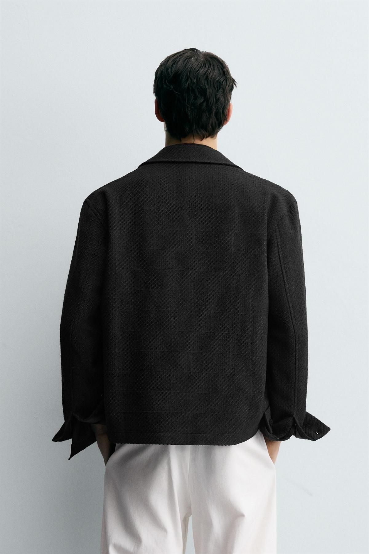 자라 테크니컬 집업 텍스처 오버셔츠 6861/018 BLACK - 상세 이미지 4