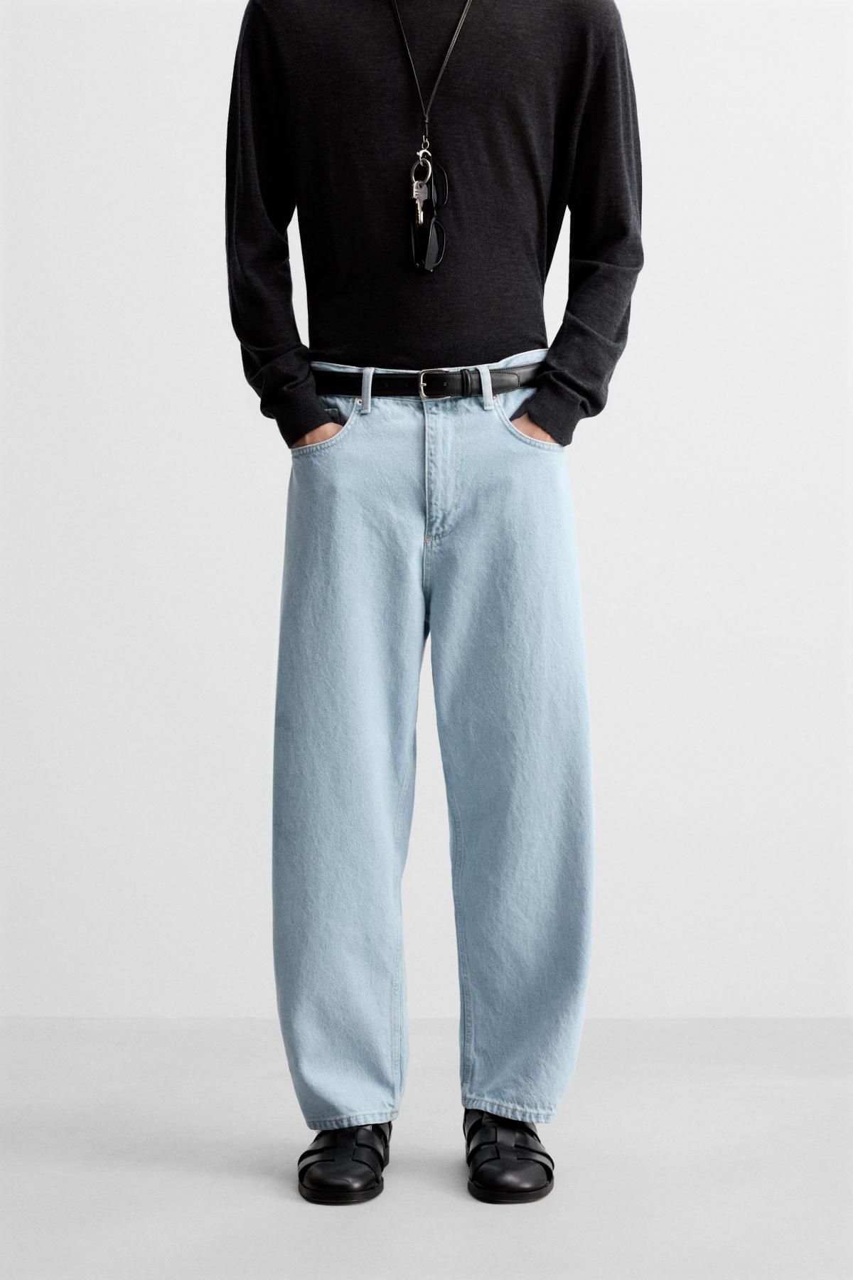 자라 테이퍼드 와이드핏 데님 청바지 9942/370 LIGHT BLUE - 메인 이미지