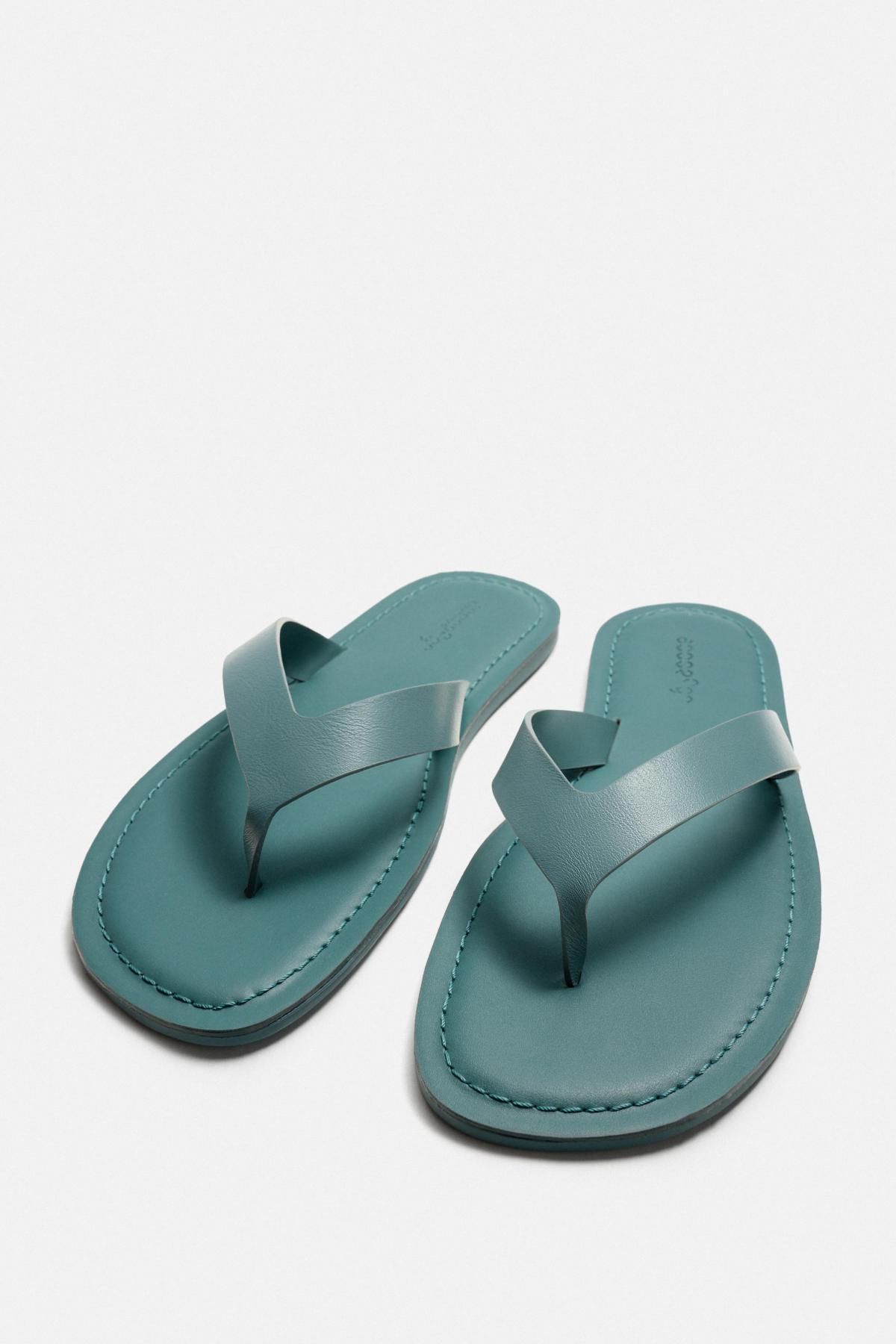 자라 레더 스트랩 미니멀 샌들 2742/620 SEA GREEN - 상세 이미지 3