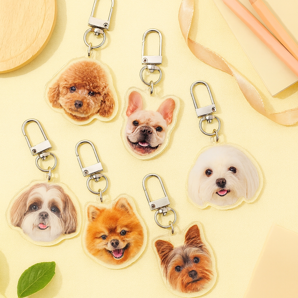 아크릴키링 주문 제작 커스텀 강아지 고양이 대량 굿즈 만들기 투명 50mm 이하 소량제작 - 상세 이미지 5