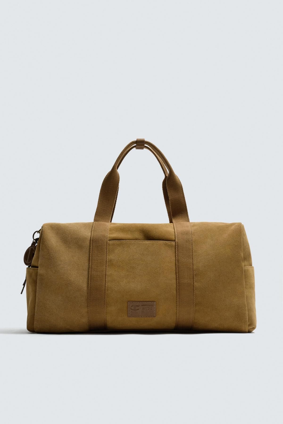 자라 스웨이드 가죽 트래블백 X 챔피온 3144/620 SAND BROWN - 상품 이미지
