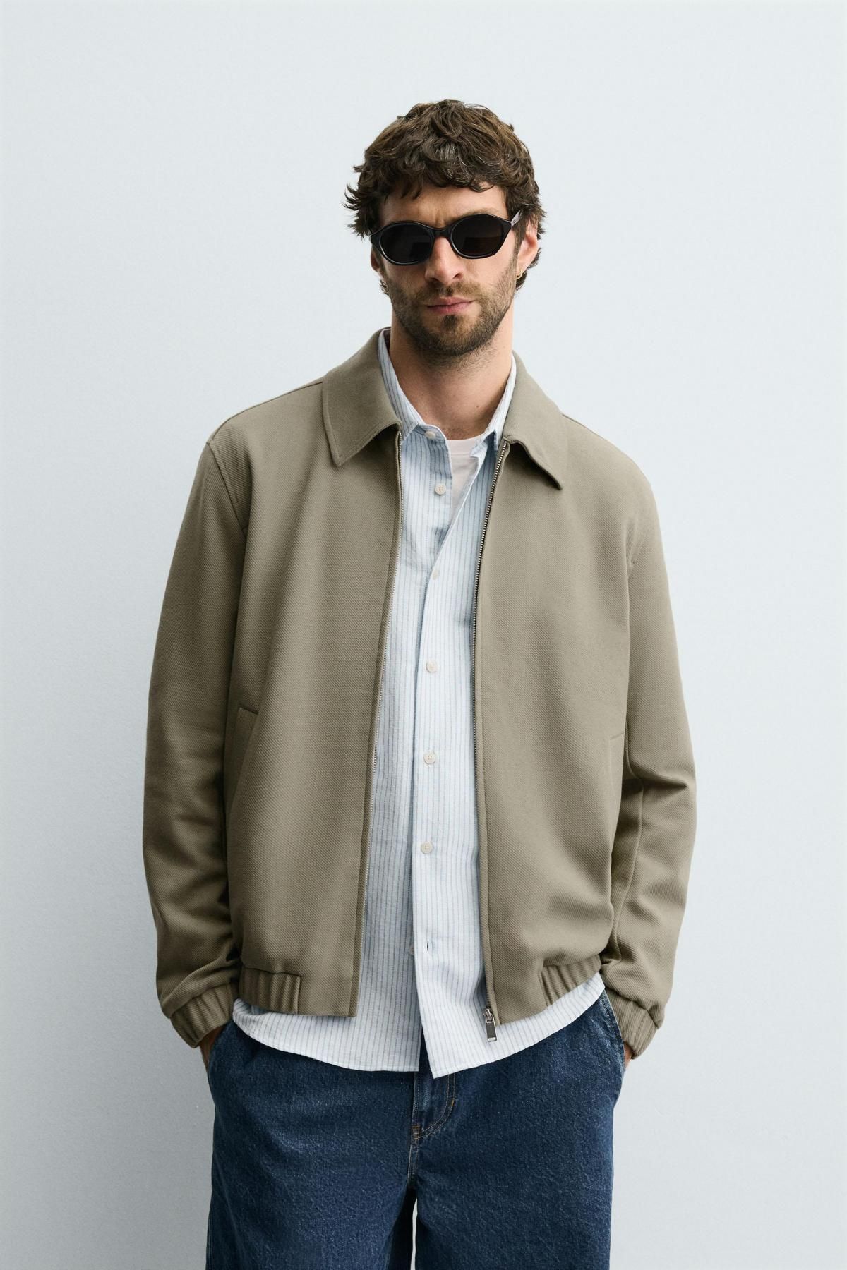 자라 테크니컬 소프트 텍스처 블루종 재킷 3918/720 LIGHT GREEN - 상세 이미지 3