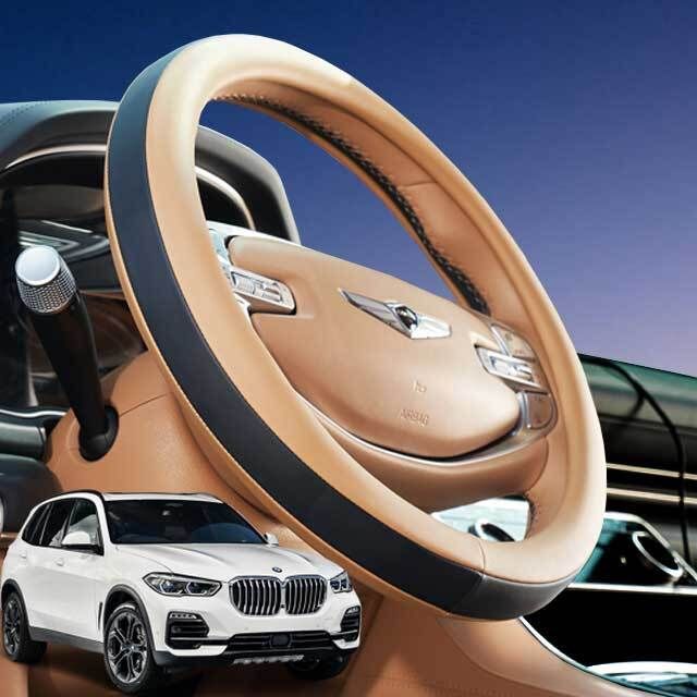 BMW X5 핸들커버 투톤 순정형 색상 소프트 핸들 베이직D컷 - 상품 이미지