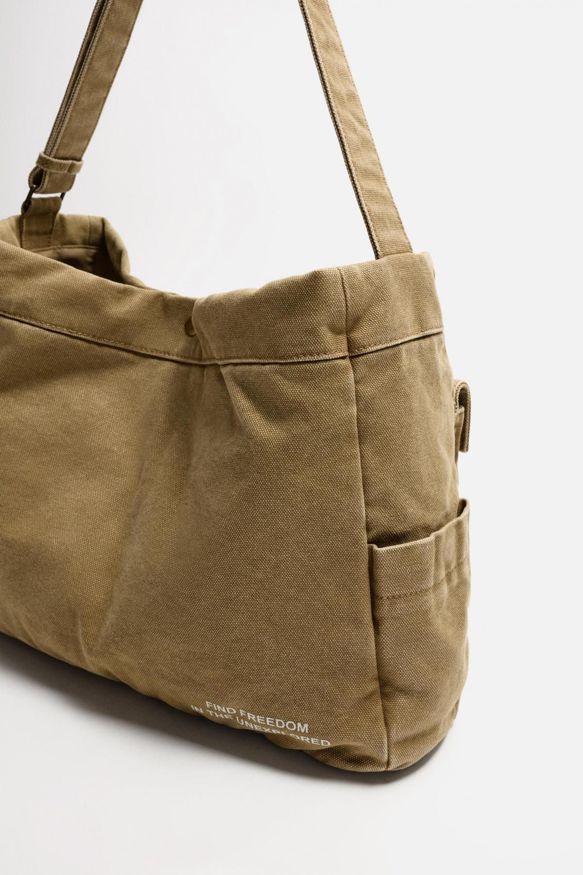 자라 아웃도어 멀티포켓 코튼 숄더백 3123/620 BROWN - 상세 이미지 5