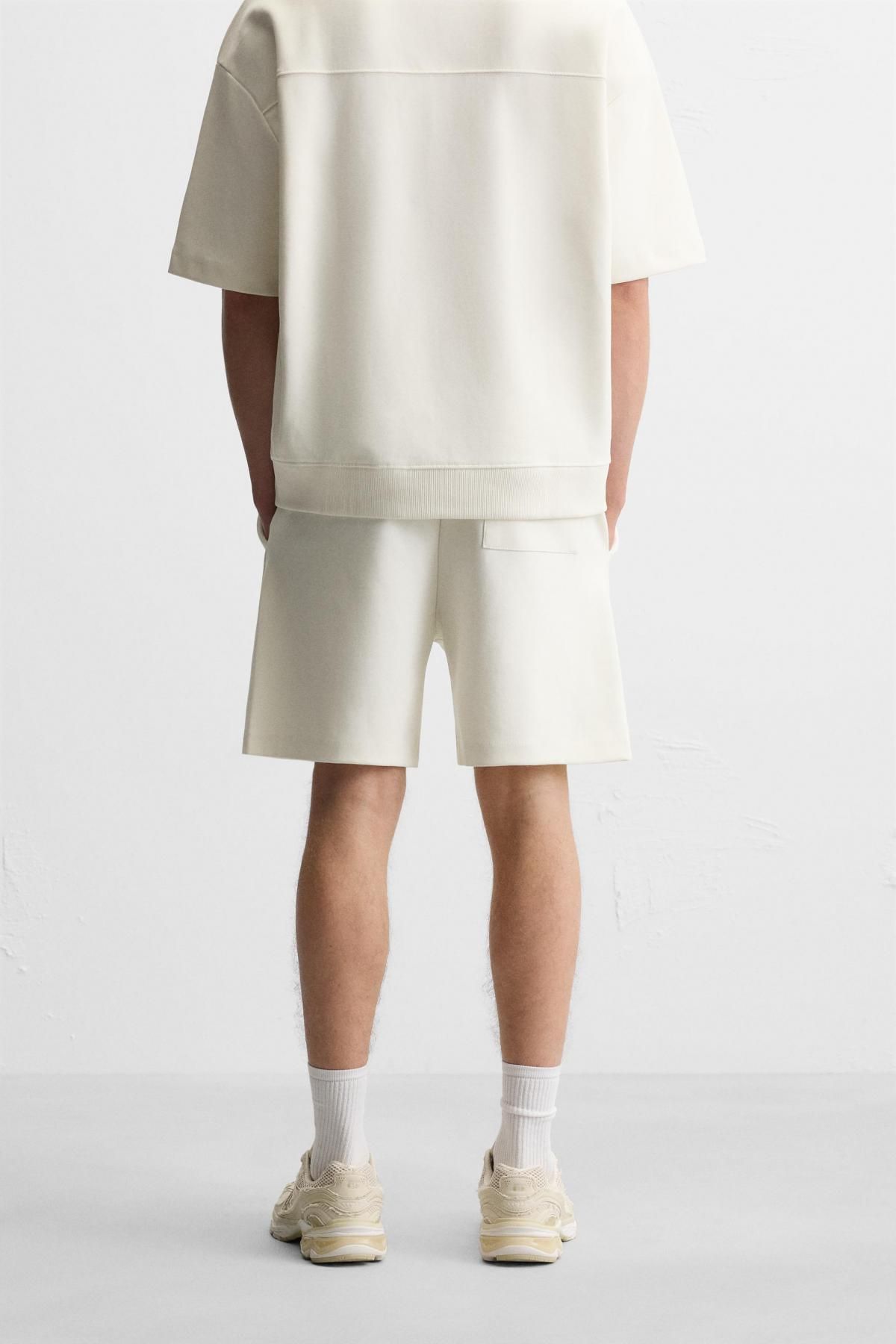 자라 인터록 텍스처 버뮤다 쇼츠 0761/451 OYSTER-WHITE - 상세 이미지 4