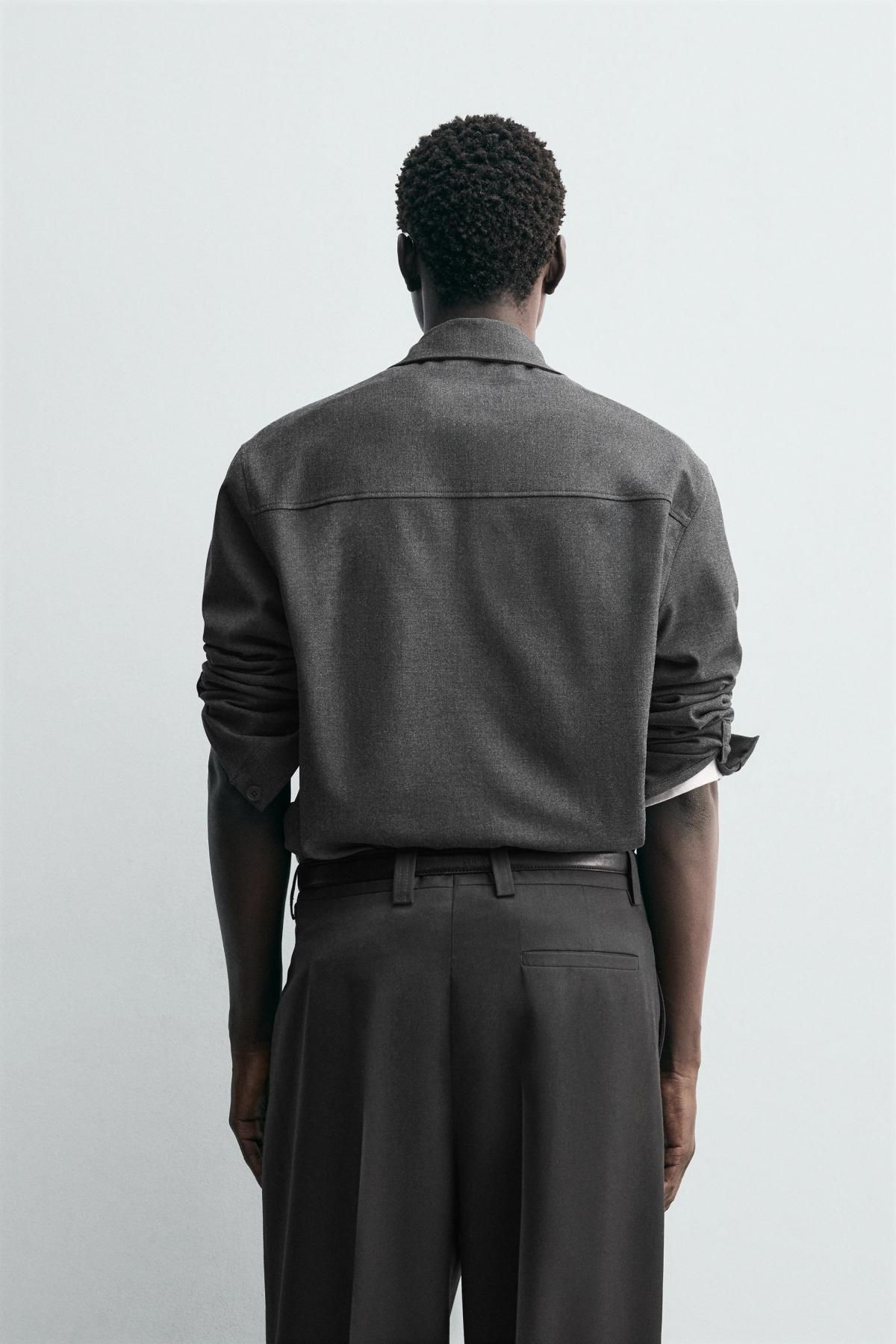 자라 다크 그레이 긴팔 폴로 셔츠 7484/697 FROSTED GRAY - 상세 이미지 4