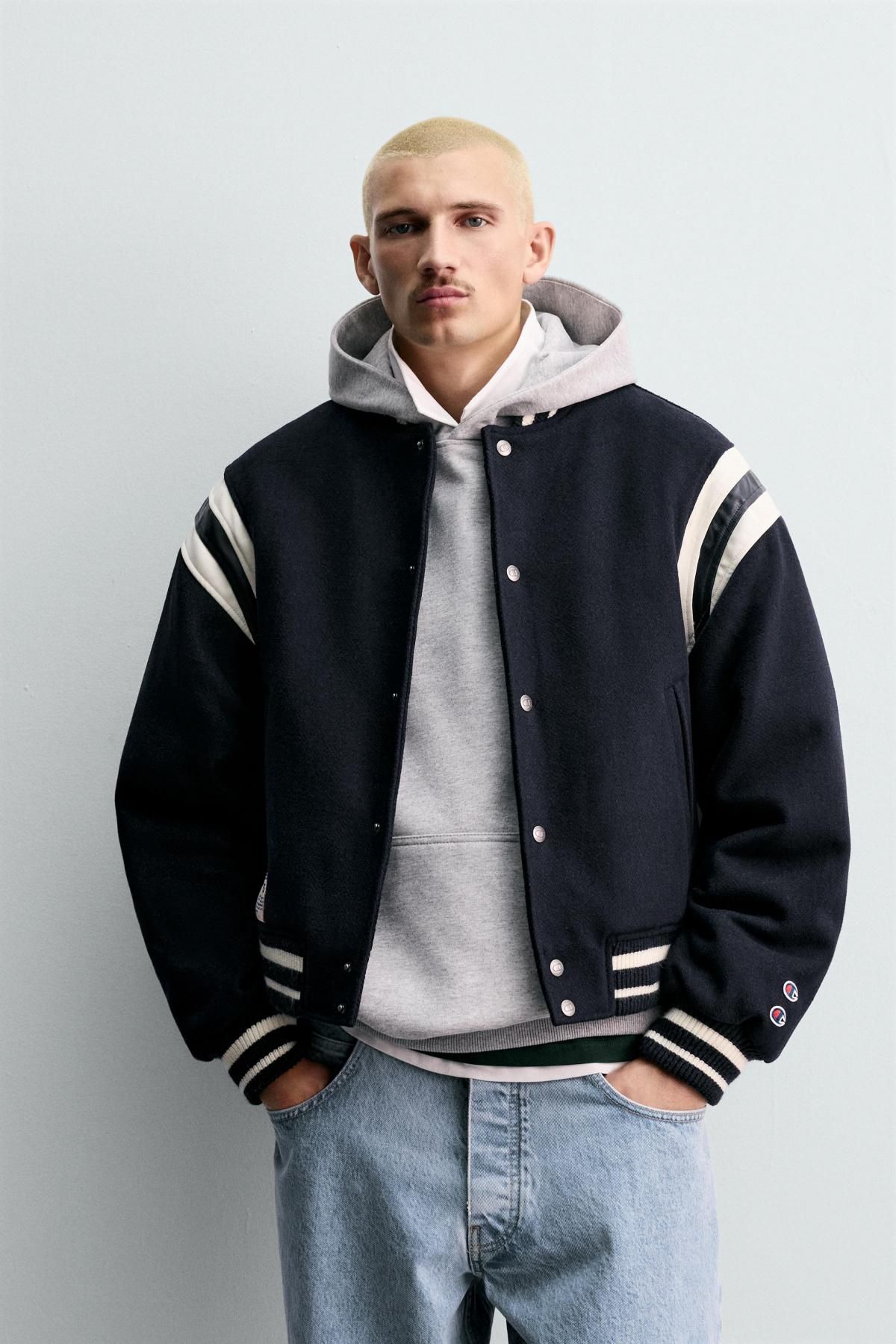 자라 테크니컬 패디드 바시티 봄버 재킷 3833/999 NAVY BLUE - 상세 이미지 3