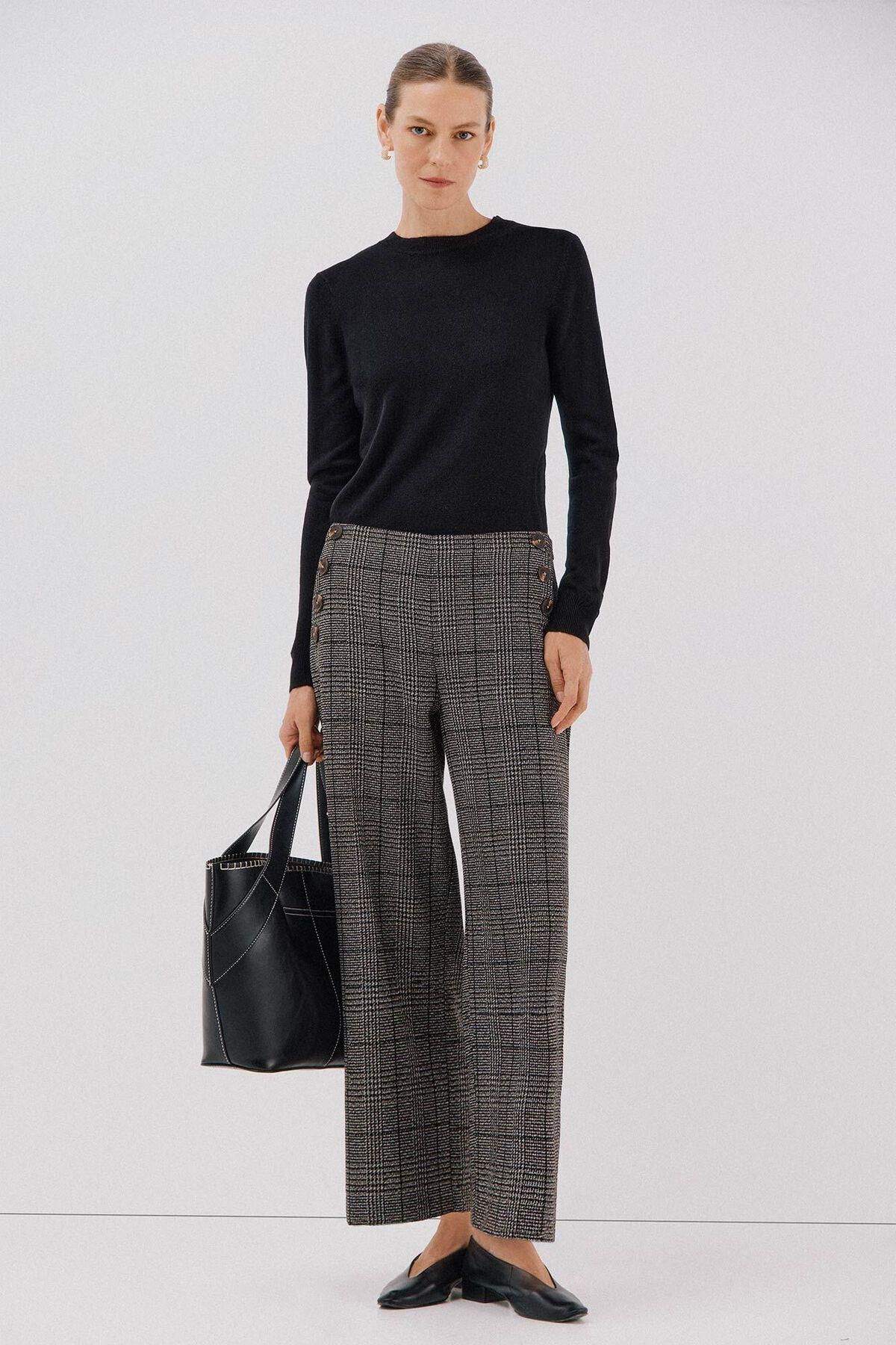 꼬르떼피엘 체크 와이드 크롭 팬츠 8722328 ESTAMPADO GRIS - 상세 이미지 2