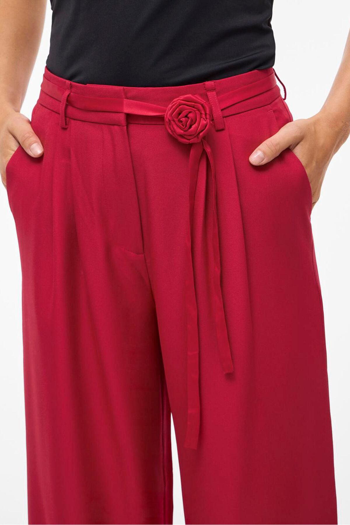 빌라 플라워 벨트 와이드 정장 팬츠 3722171 ROJO - 상세 이미지 3