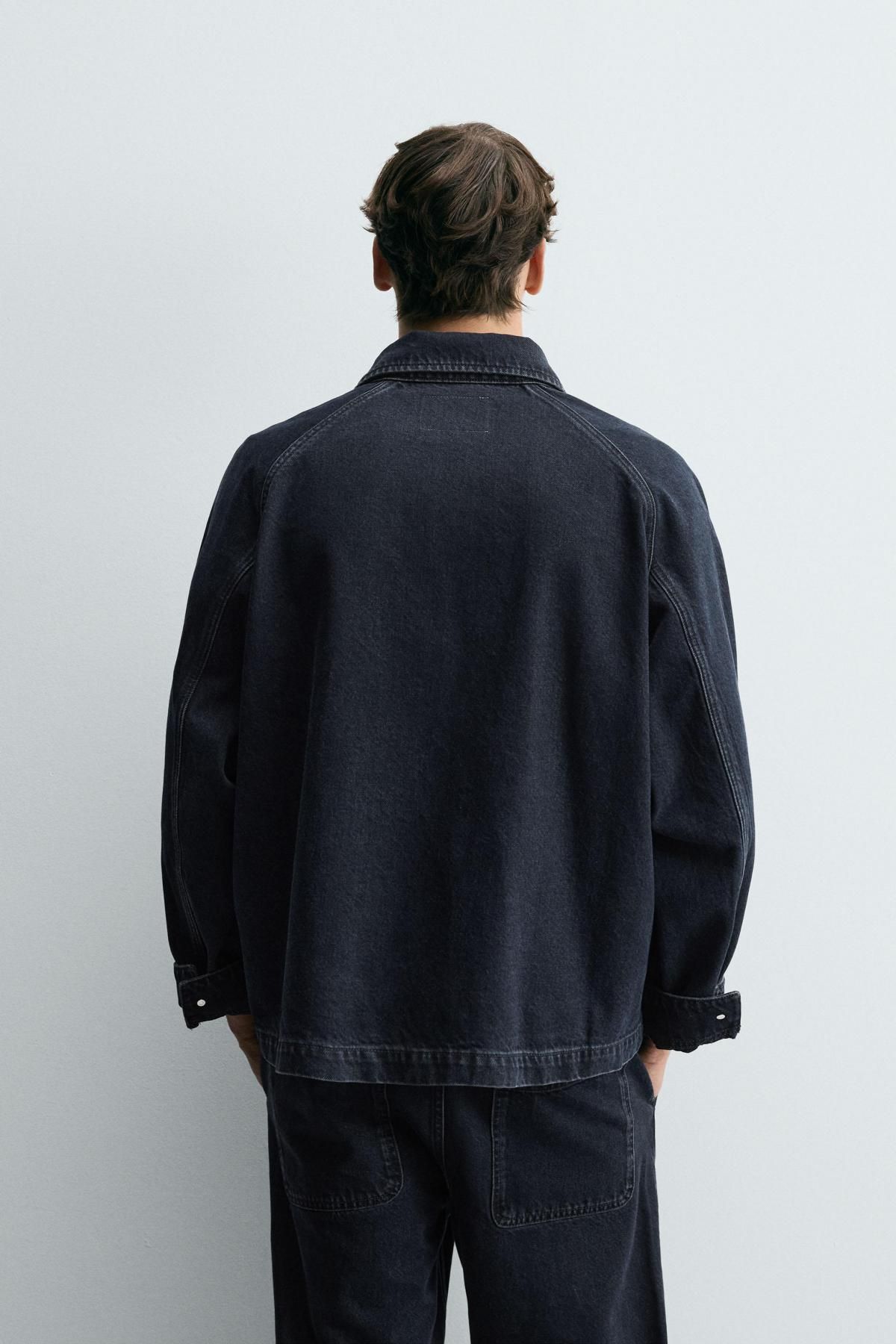 자라 테크니컬 데님 오버핏 포켓 재킷 3991/304 DARK NAVY - 상세 이미지 4
