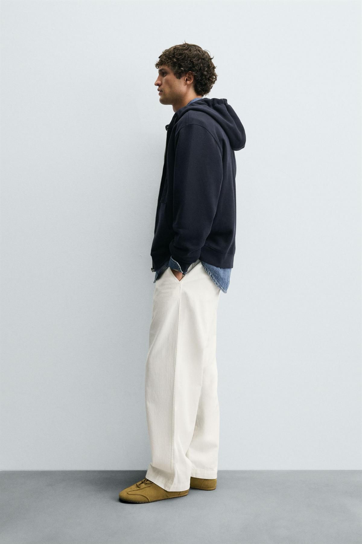자라 베이직 네이비 테크니컬 후드 집업 4092/360 NAVY BLUE - 상세 이미지 5