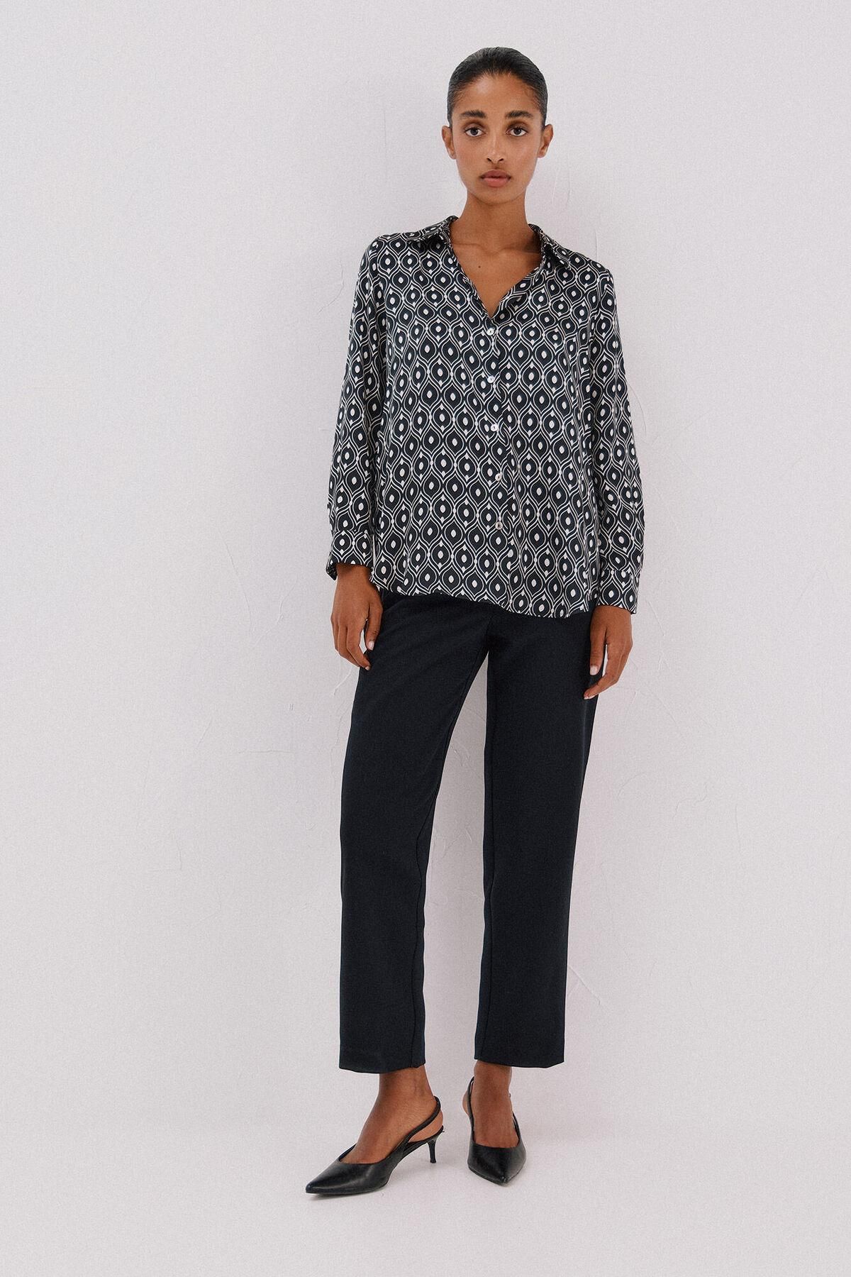 꼬르떼피엘 하이웨이스트 슬림핏 슬랙스 팬츠 6142022 NEGRO - 상세 이미지 2