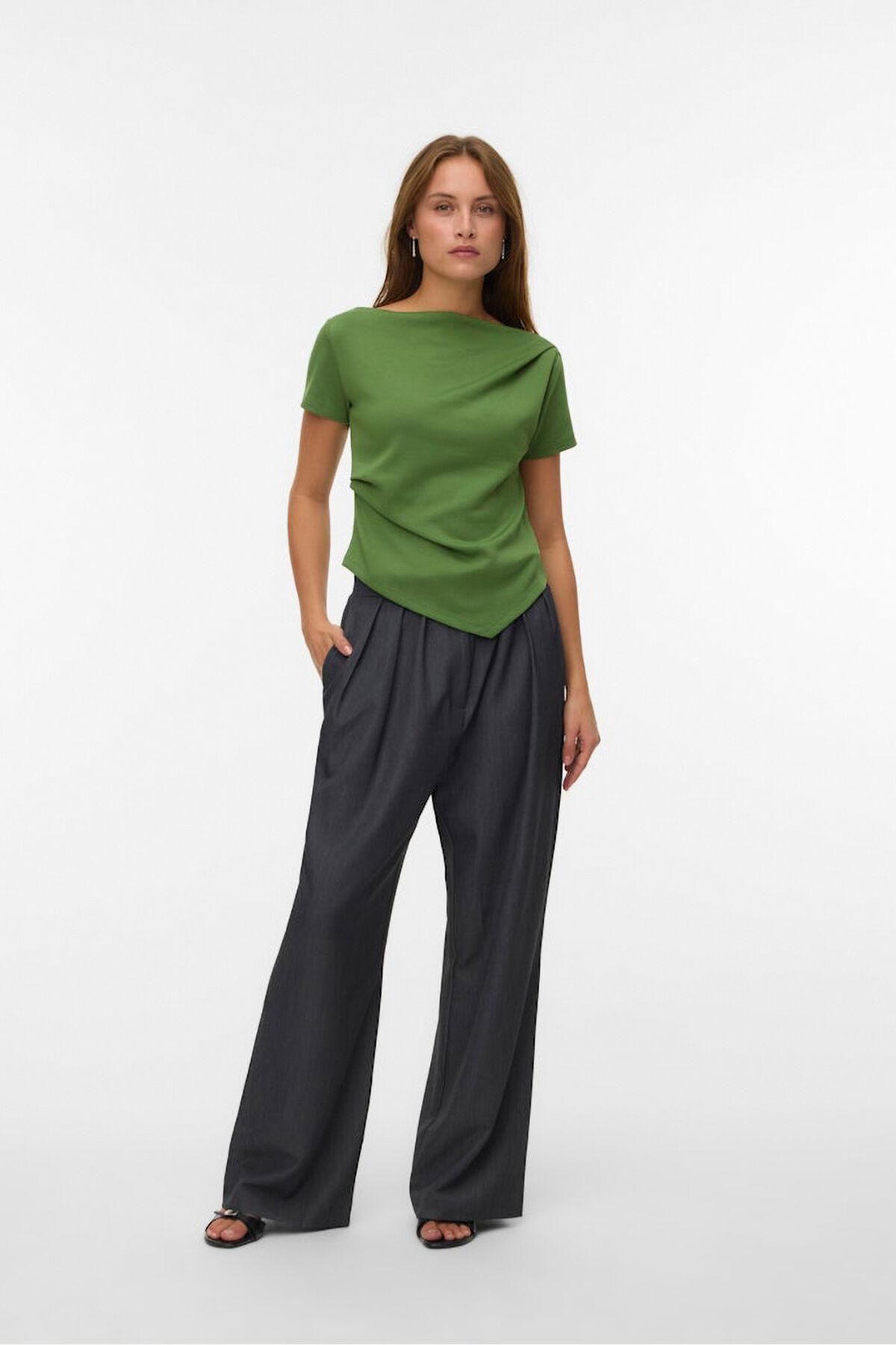 베로모다 와이드 하이웨이스트 슬랙스 팬츠 3722185 GRIS OSCURO - 상세 이미지 2