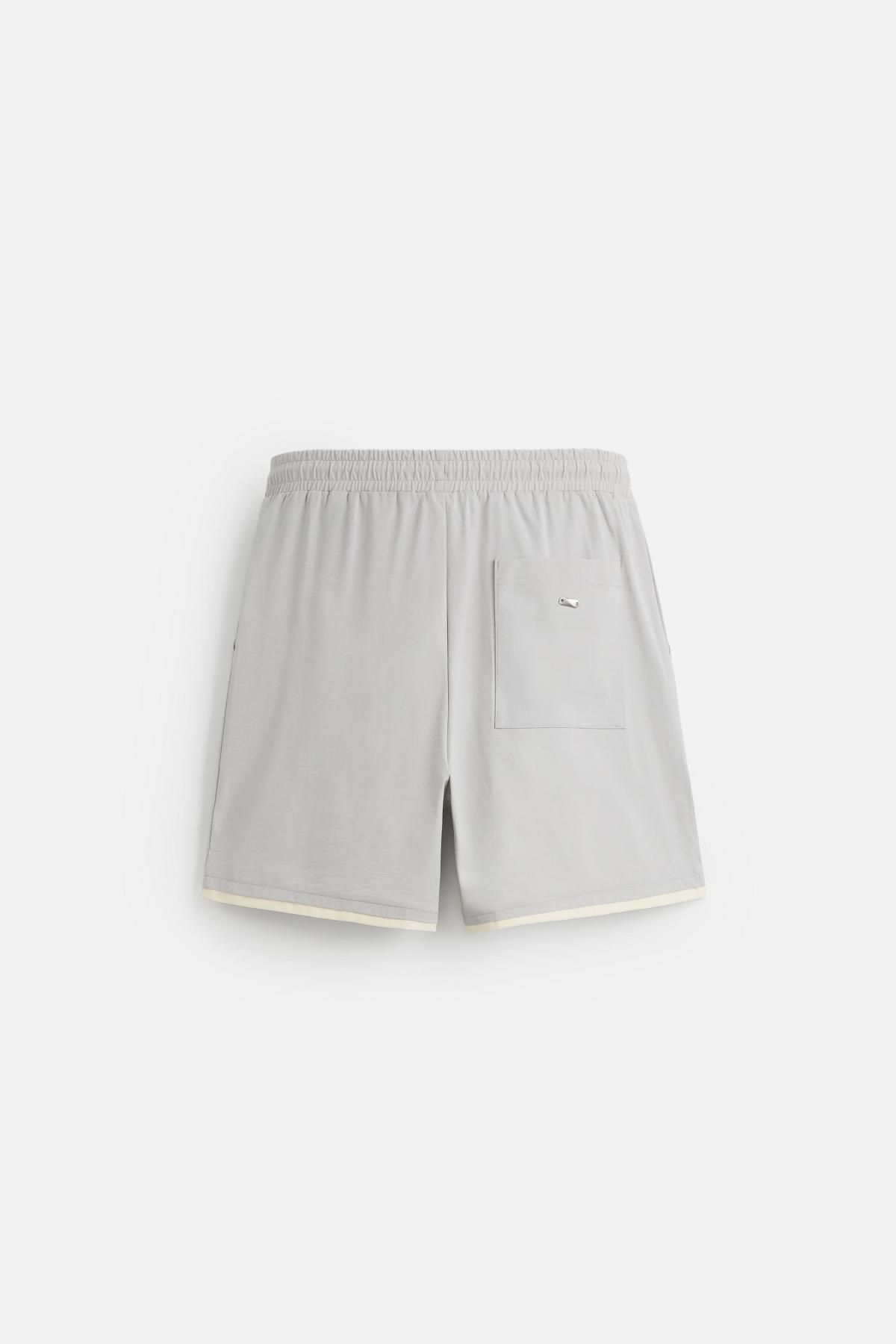 자라 테크니컬 라이트그레이 배색 반바지 8054/411 PEARL GREY 이미지 7