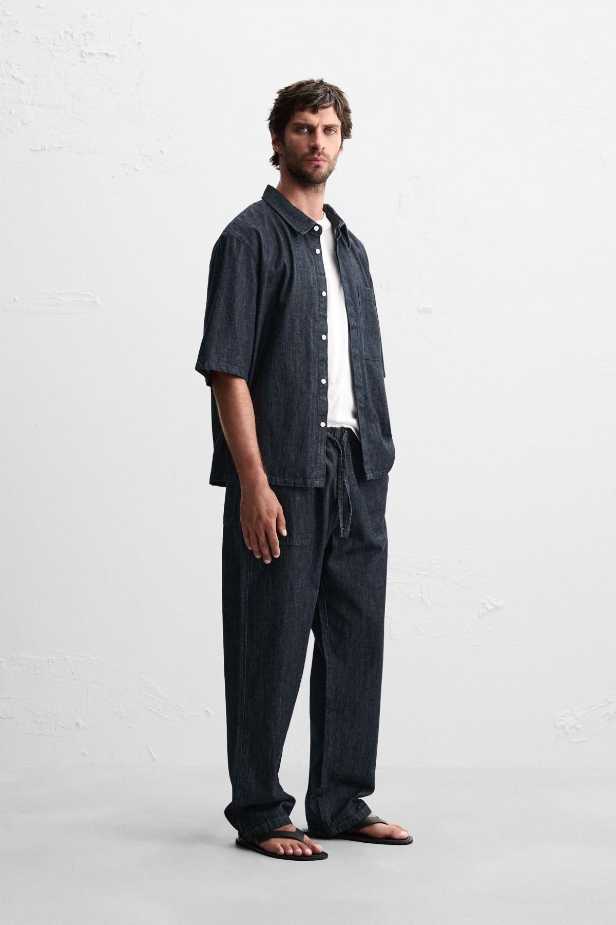 자라 릴랙스핏 데님 조거 팬츠 1455/305 INDIGO - 상세 이미지 5