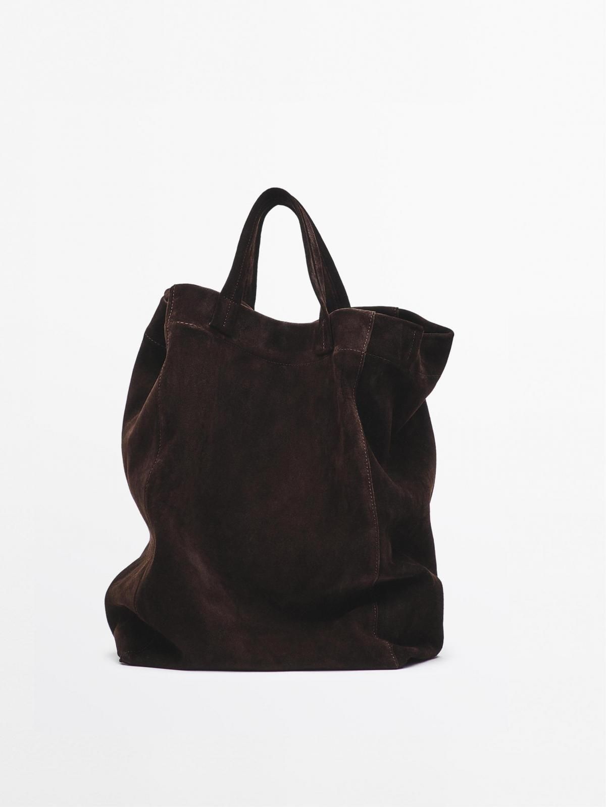 마시모두띠 프리미엄 스웨이드 레더 토트백 2350/315 BROWN - 메인 이미지