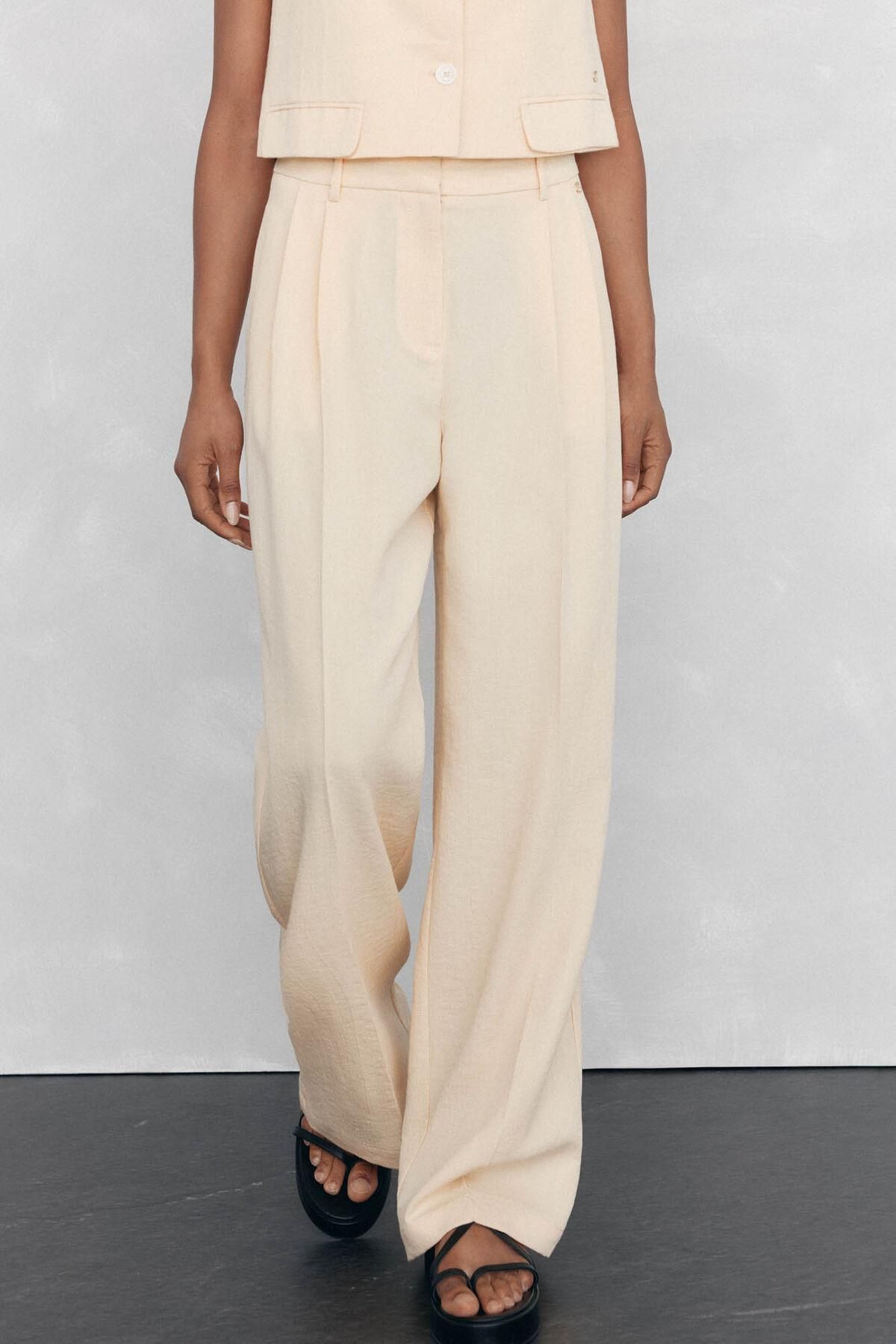 페드로 델 이에로 테일러드 슬랙스 팬츠 와이드핏 베이지 7602507 AMARILLO - 상품 이미지